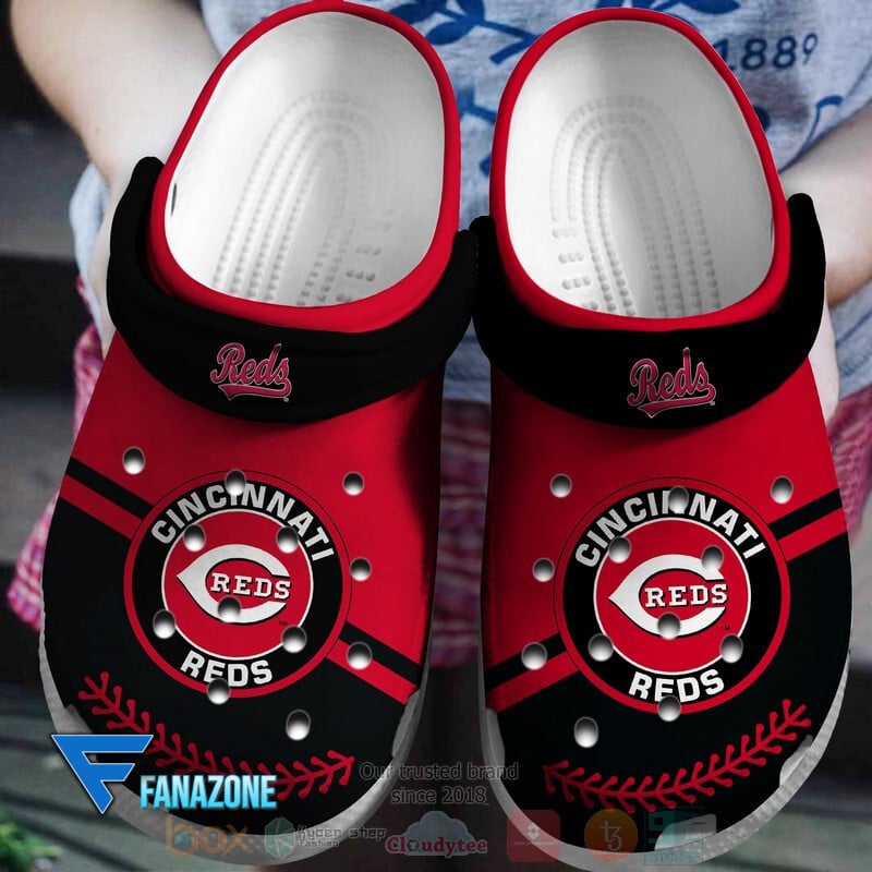 Cincinnati Reds Red-Black MLB Sport Crocs Clogs Crocband Shoes ...