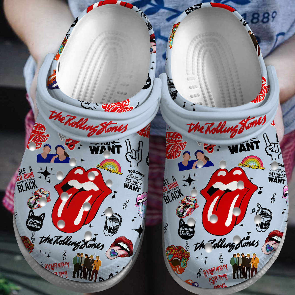 The Rolling Stones Music Crocs Crocband Clogs Shoes Comfortable For Men ...