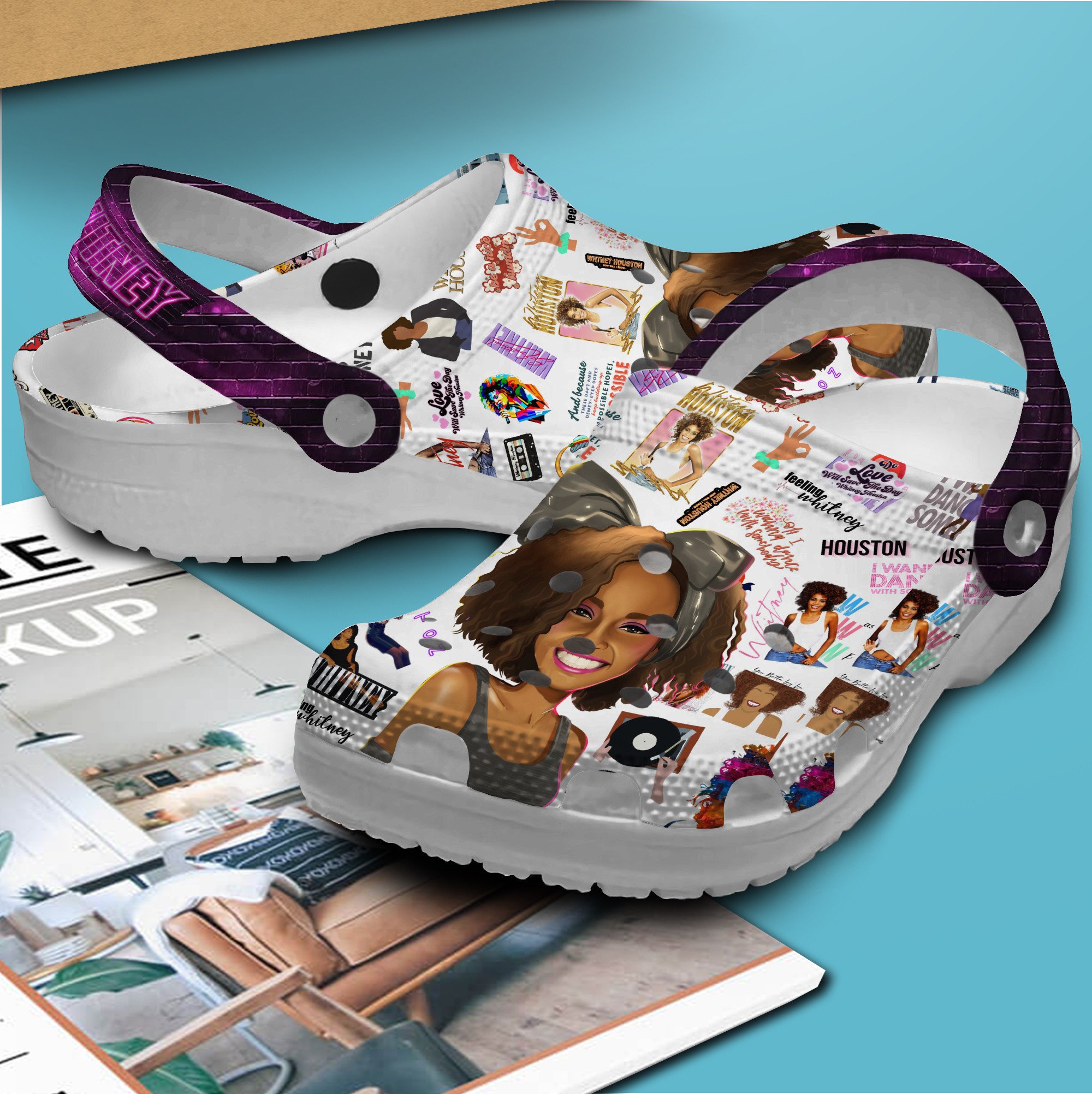 Whitney Houston Music Crocs Crocband Clogs Shoes Comfortable For Men ...