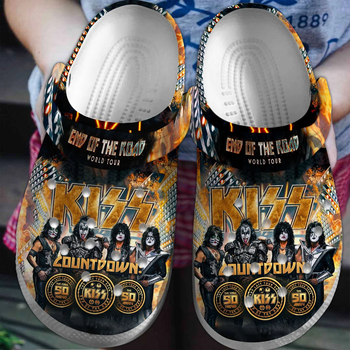 Footwearmerch Kiss Band Music Crocs Crocband Clogs Shoes For Men Women and Kids