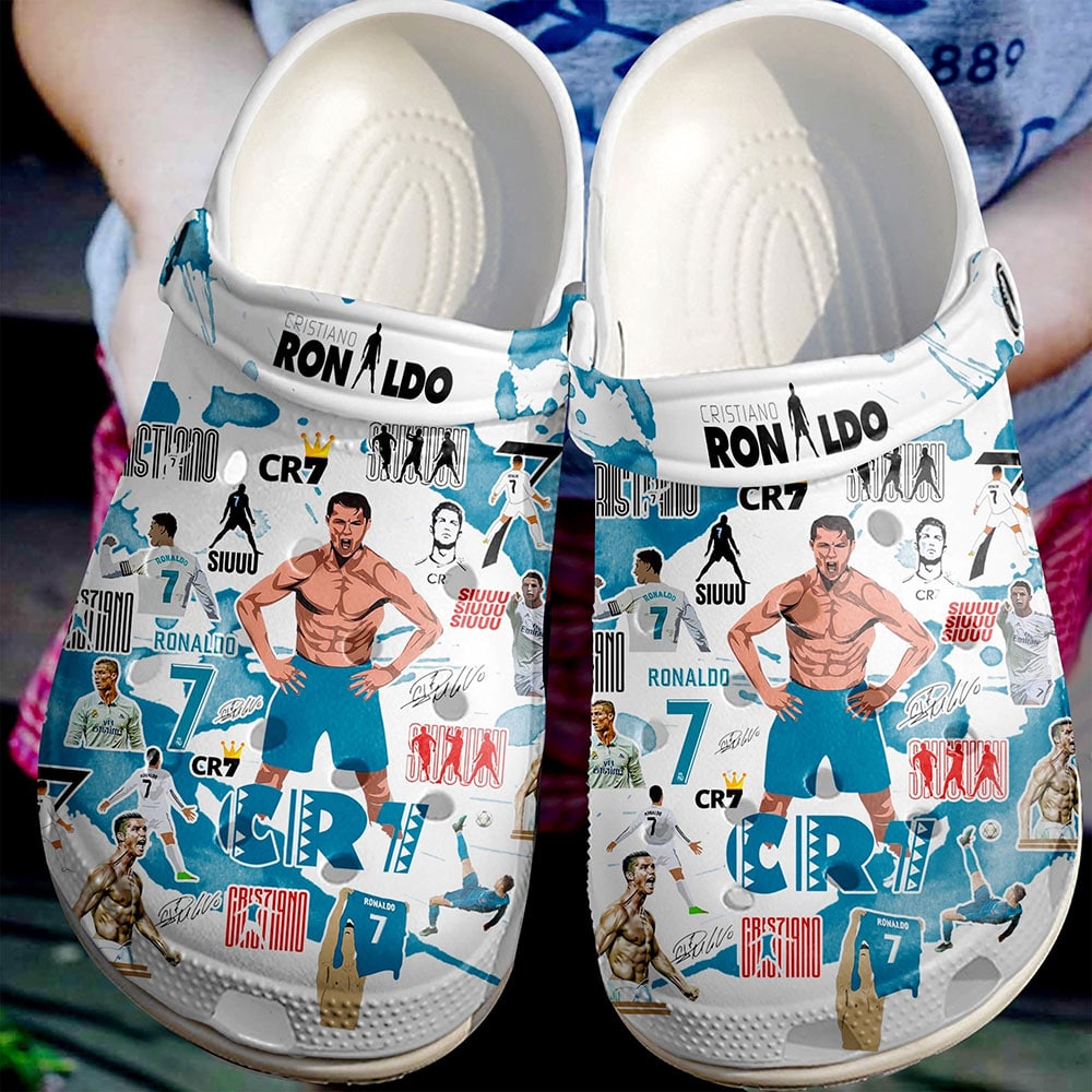 Footwearmerch Cristiano Ronaldo CR7 Crocs Crocband Clogs Shoes Comfortable For Men Women and Kids