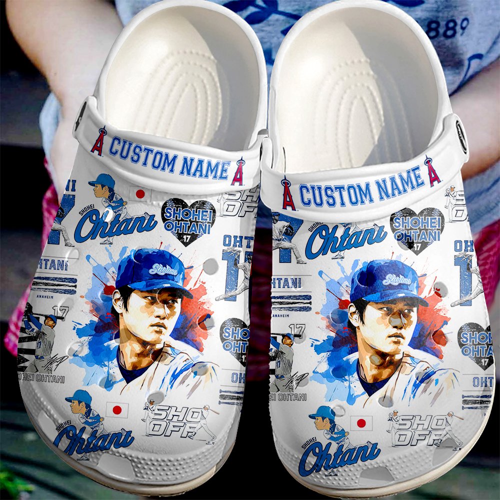 Footwearmerch Shohei Ohtani Los Angeles Dodgers MLB Sport Crocs Crocband Clogs Shoes Comfortable For Men Women and Kids