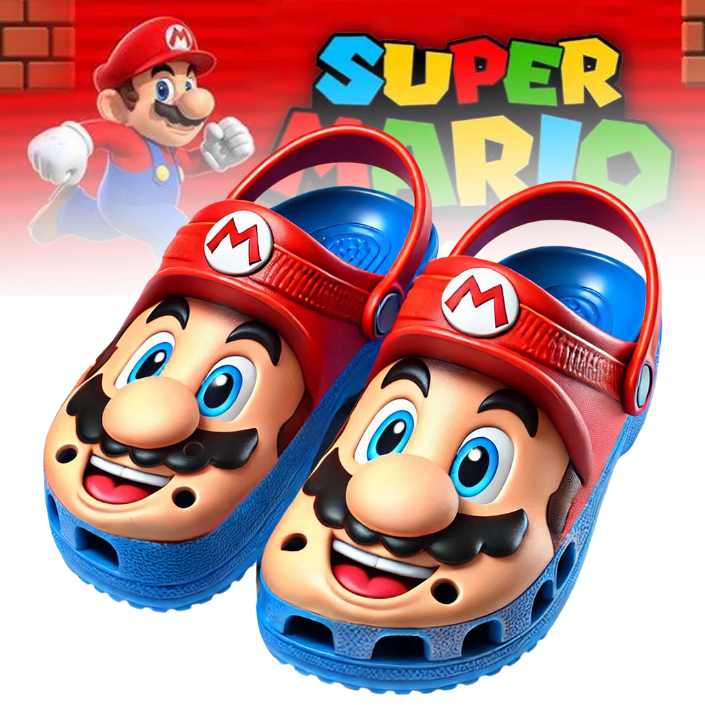 Footwearmerch Super Mario Game Crocs Crocband Clogs Shoes Comfortable For Men Women and Kids