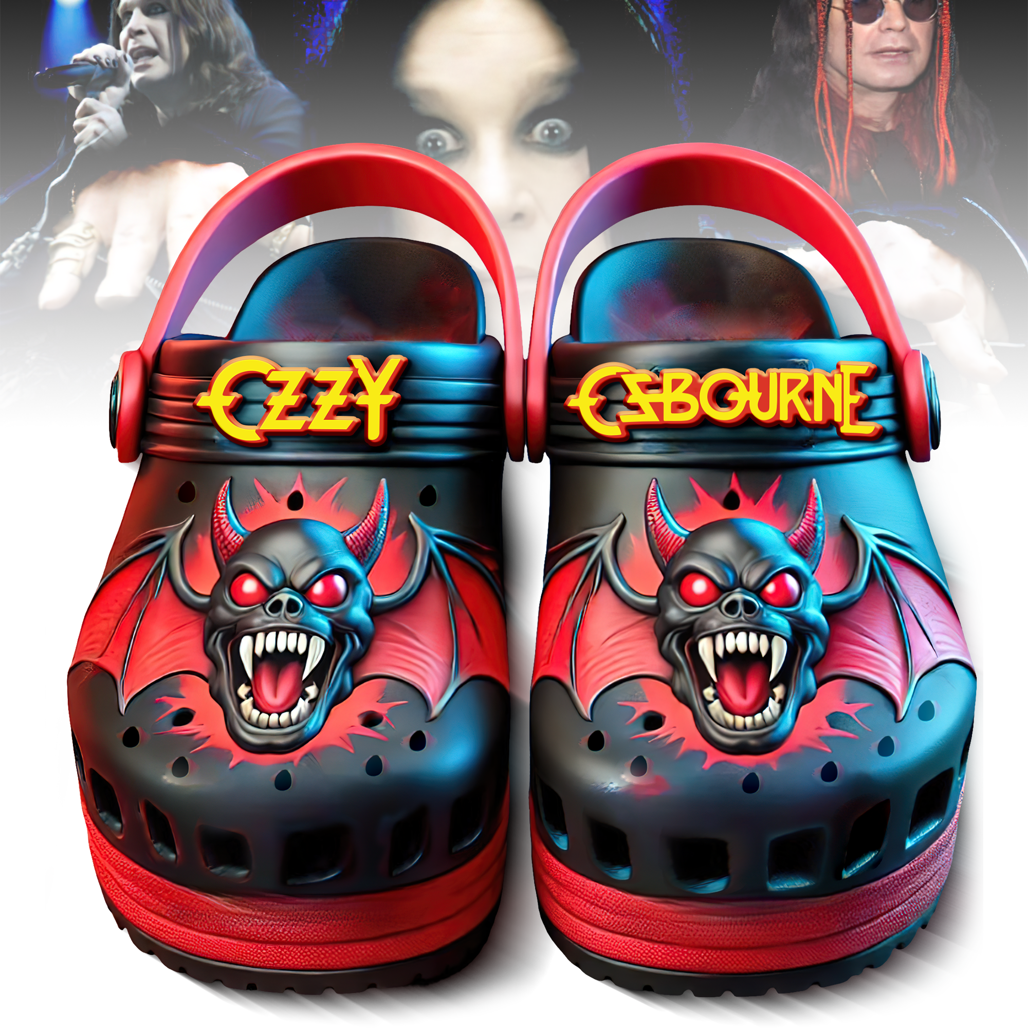Footwearmerch Ozzy Osbourne Music Crocs Crocband Clogs Shoes Comfortable For Men Women and Kids