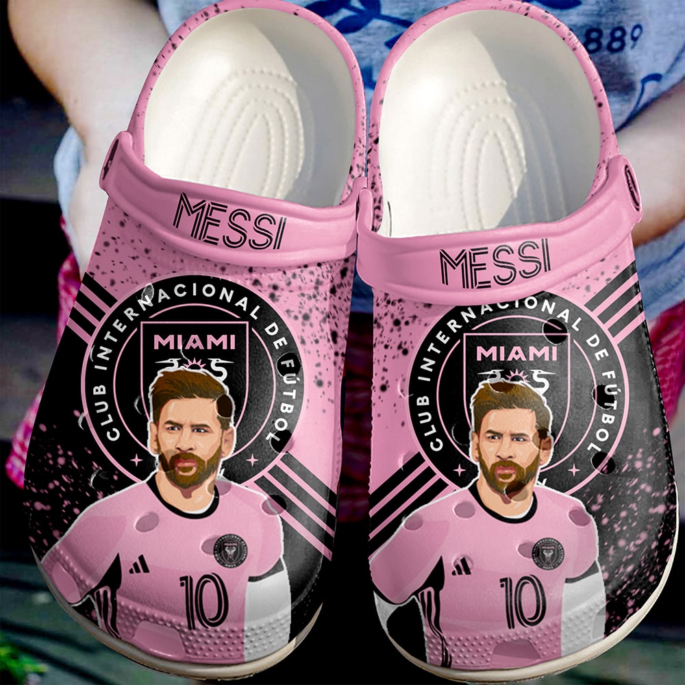 Footwearmerch Lionel Messi Football Soccer Sport Crocs Crocband Clogs Shoes Comfortable For Men Women and Kids