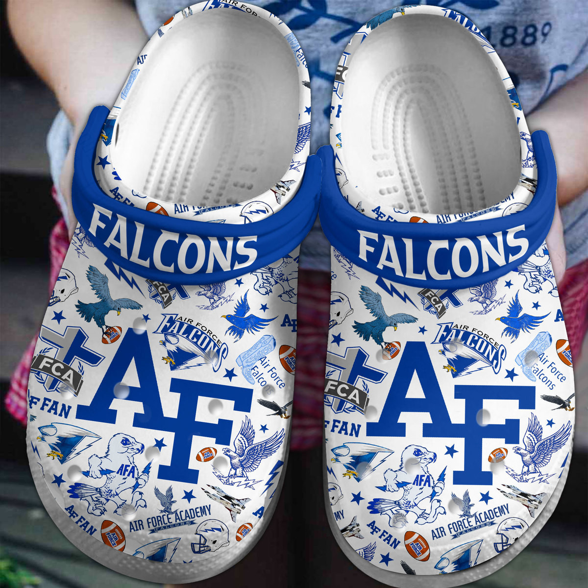 Footwearmerch Air Force Falcons NCAA Sport Crocs Crocband Clogs Shoes Comfortable For Men Women and Kids