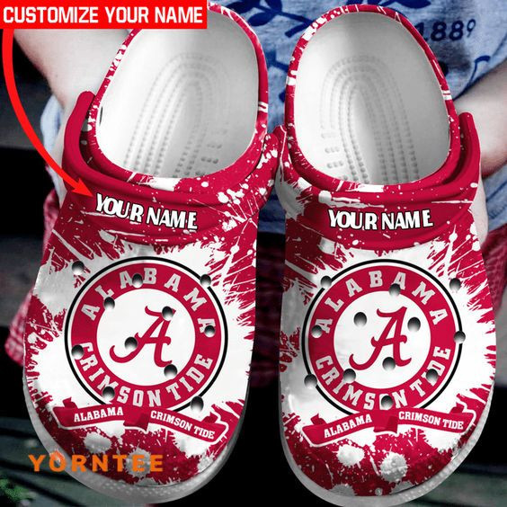 Footwearmerch Alabama Crimson Tide NCAA Sport Crocs Crocband Clogs Shoes Comfortable For Men Women and Kids