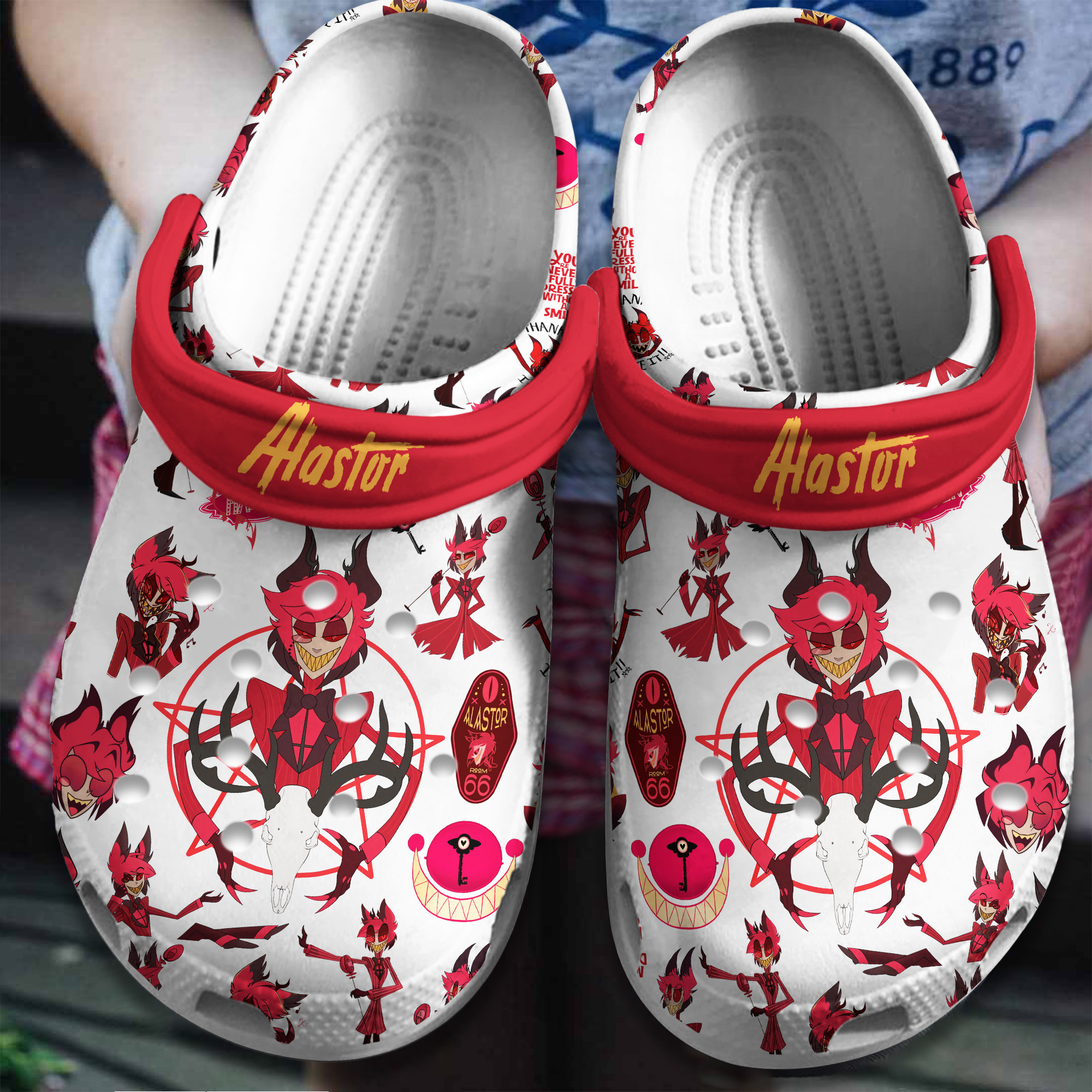 Footwearmerch Alastor Hazbin Hotel TV Series Crocs Crocband Clogs Shoes Comfortable For Men Women and Kids