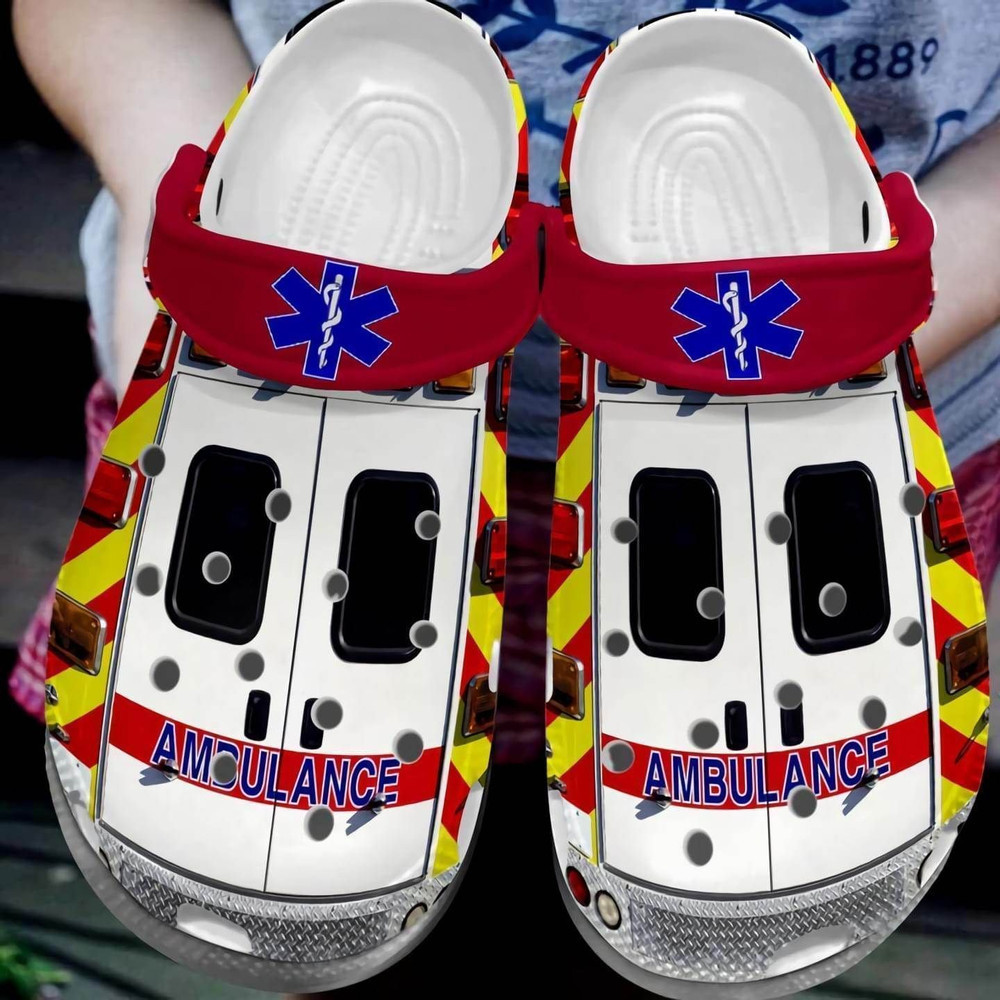 Footwearmerch Ambulance Style Gift For Lover Rubber clog Shoes Comfy Footwear
