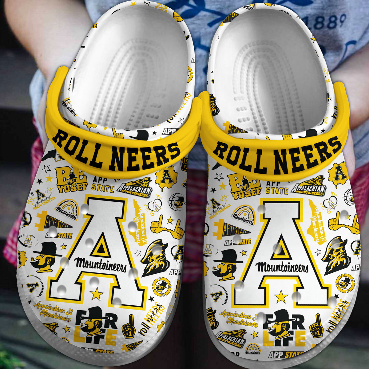 Footwearmerch Appalachian State Mountainseers NCAA Sport Crocs Crocband Clogs Shoes Comfortable For Men Women and Kids