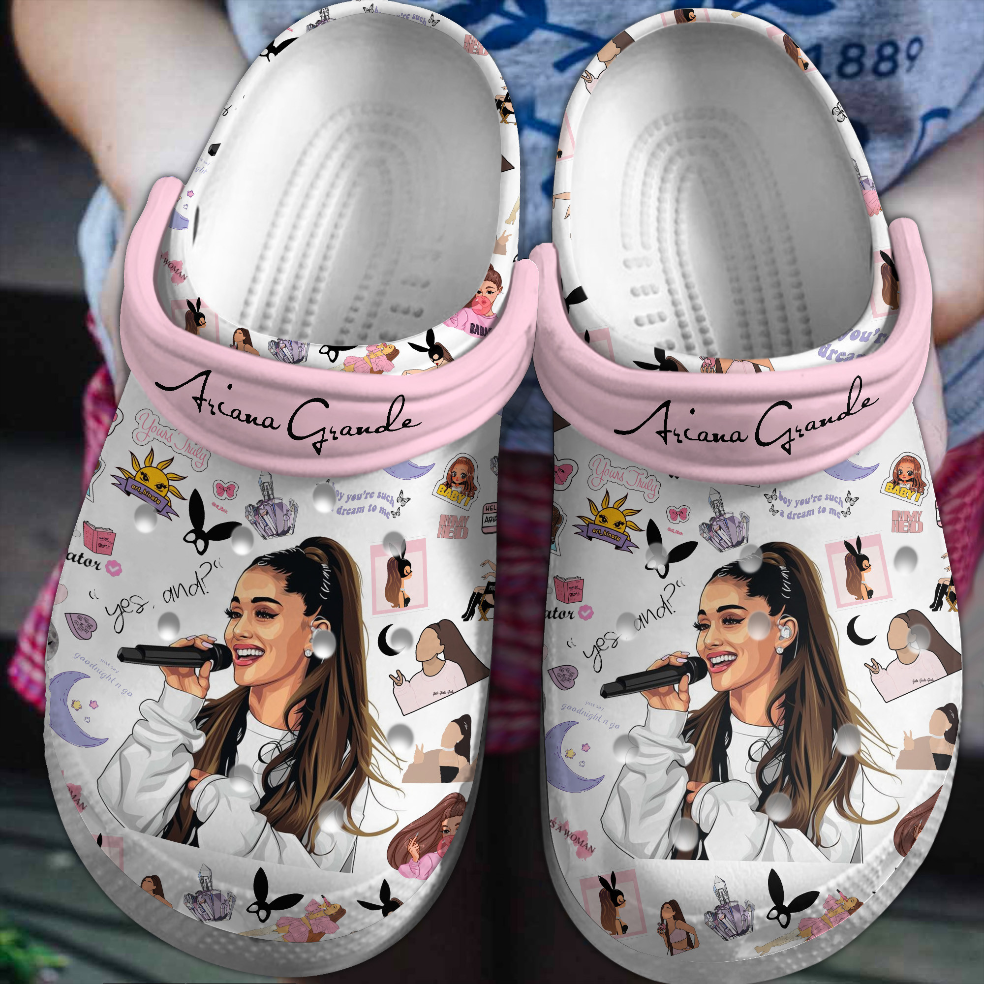 Footwearmerch Ariana Grande Music Crocs Crocband Clogs Shoes Comfortable For Men Women and Kids