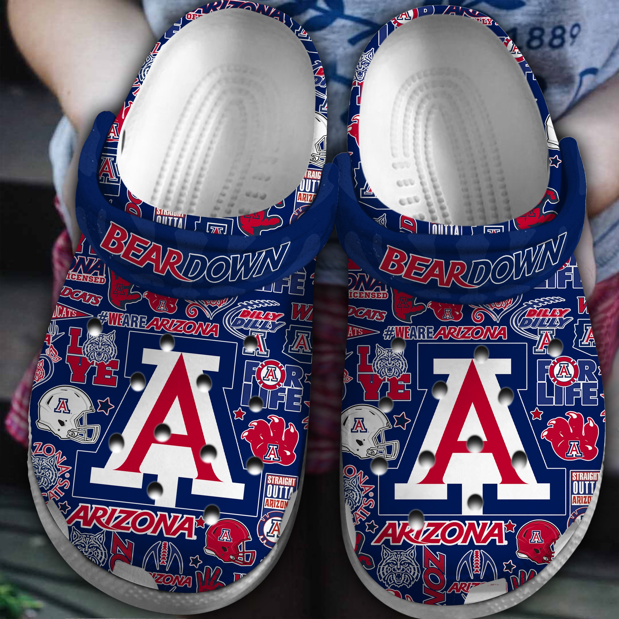 Footwearmerch Arizona Wildcats NCAA Sport Crocs Crocband Clogs Shoes Comfortable For Men Women and Kids