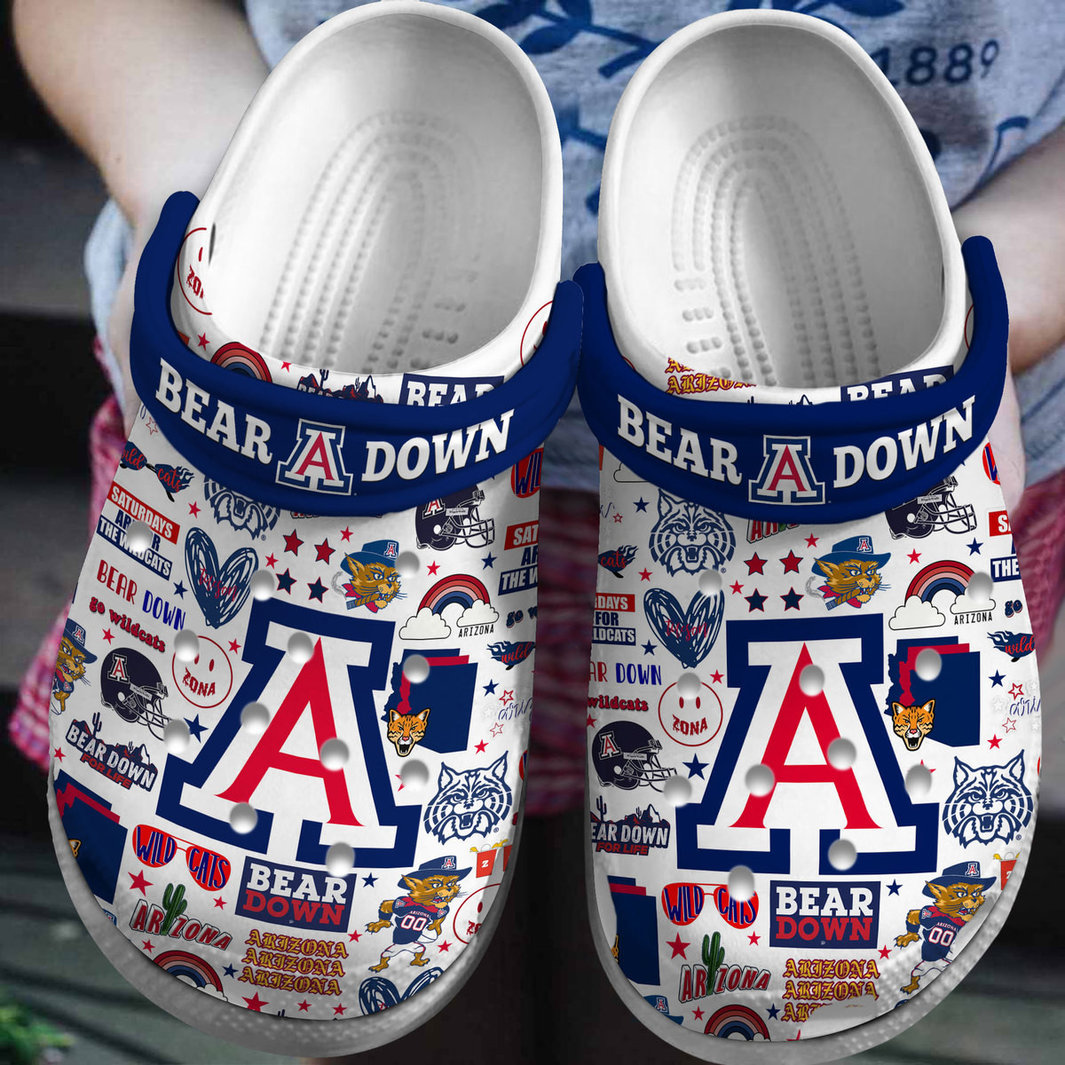 Footwearmerch Arizona Wildcats NCAA Sport Crocs Crocband Clogs Shoes Comfortable For Men Women and Kids