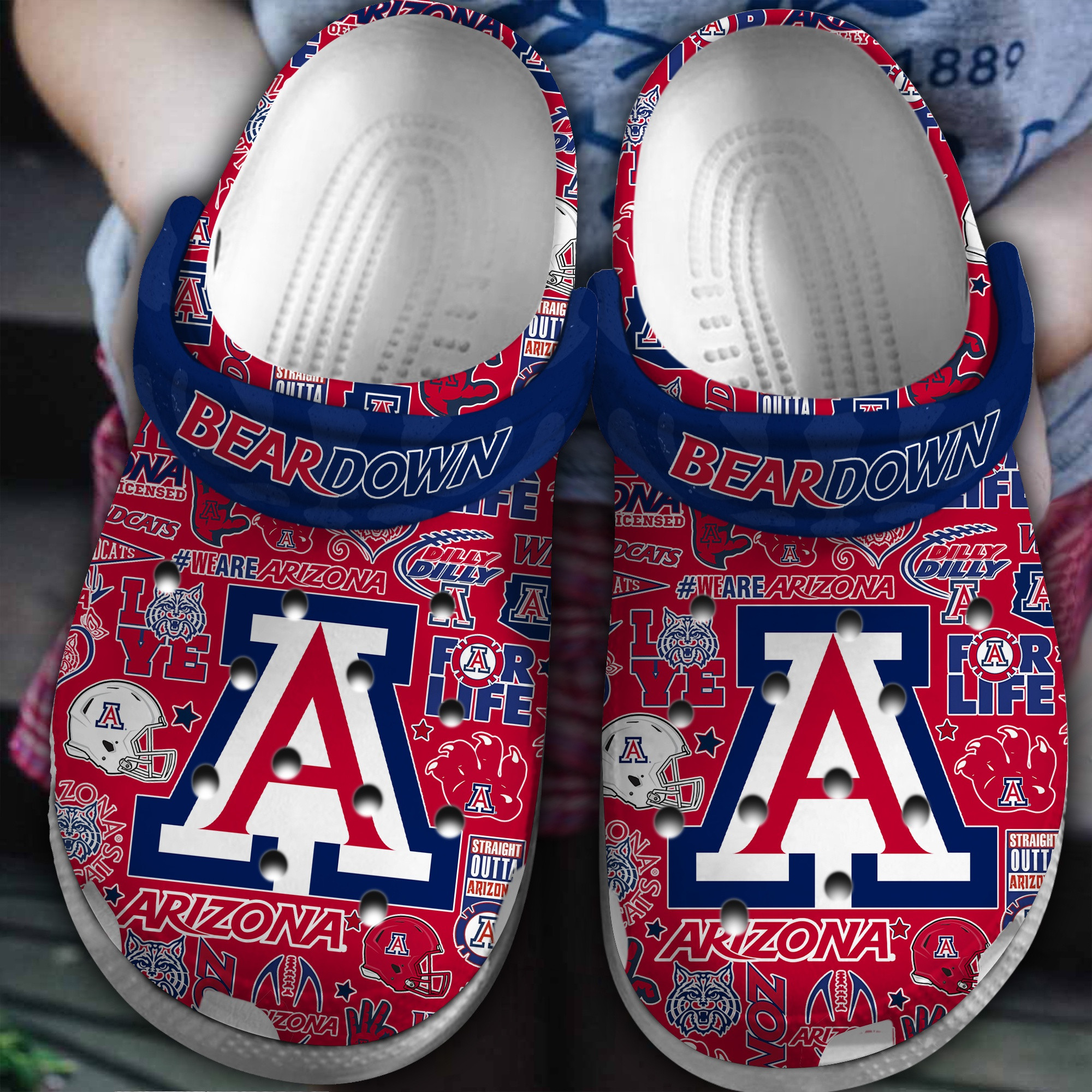 Footwearmerch Arizona Wildcats NCAA Sport Crocs Crocband Clogs Shoes Comfortable For Men Women and Kids