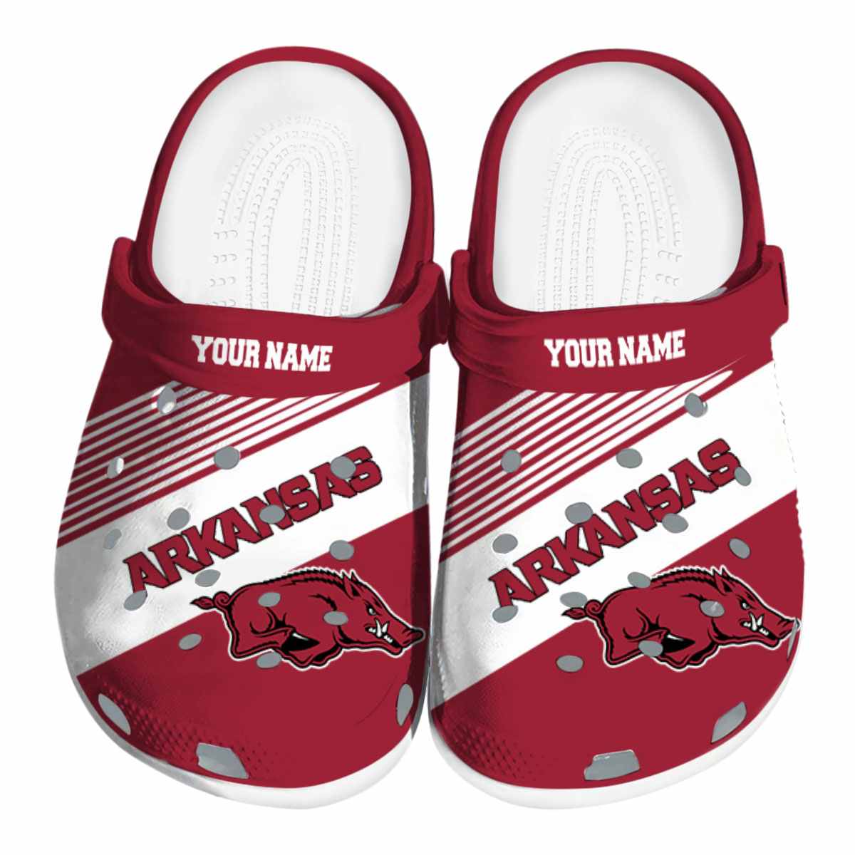 Footwearmerch Arkansas Razorbacks NCAA Sport Crocs Crocband Clogs Shoes Comfortable For Men Women and Kids