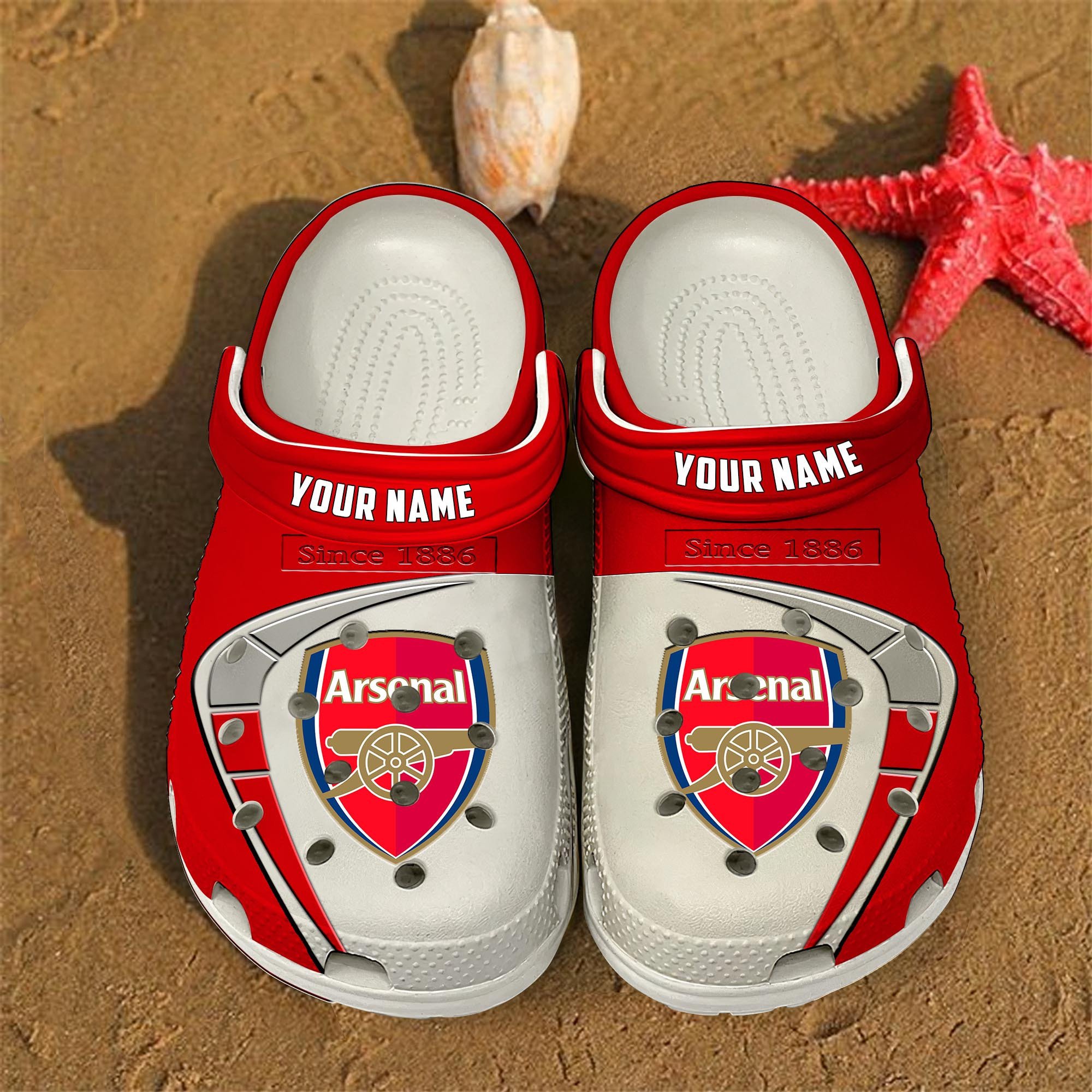 Footwearmerch Arsenal EPL Crocs Crocband Clogs Shoes Comfortable For Men Women and Kids