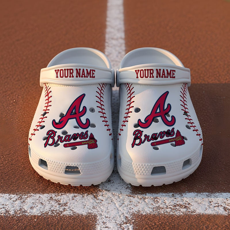 Footwearmerch Atlanta Braves MLB Crocs Crocband Clogs Shoes Comfortable For Men Women and Kids
