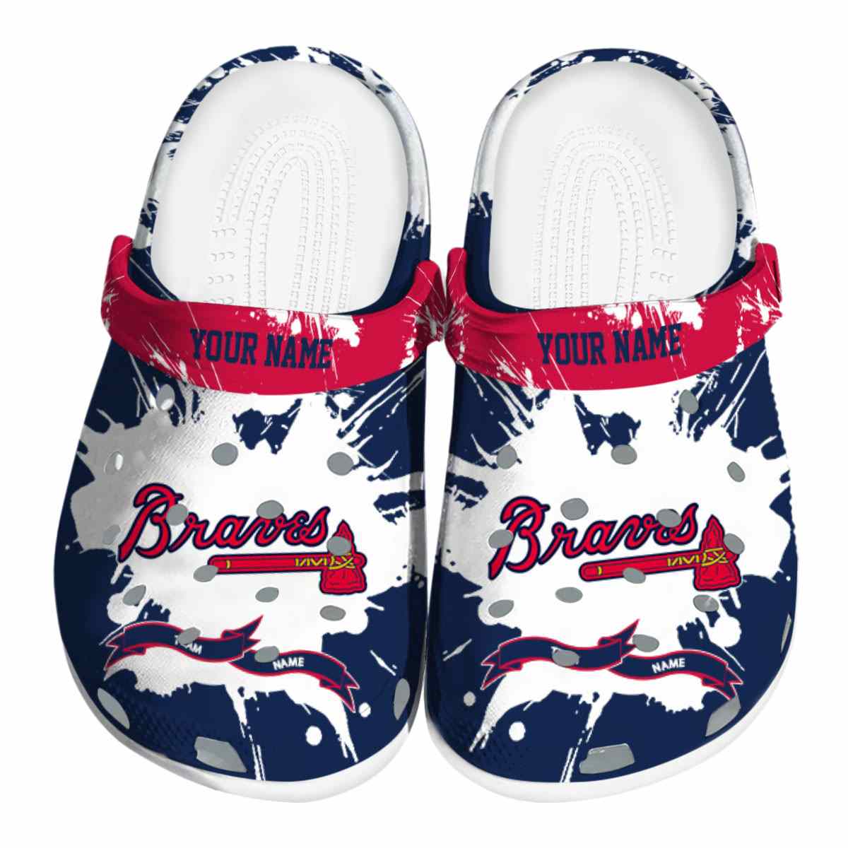 Footwearmerch Atlanta Braves MLB Sport Crocs Crocband Clogs Shoes Comfortable For Men Women and Kids