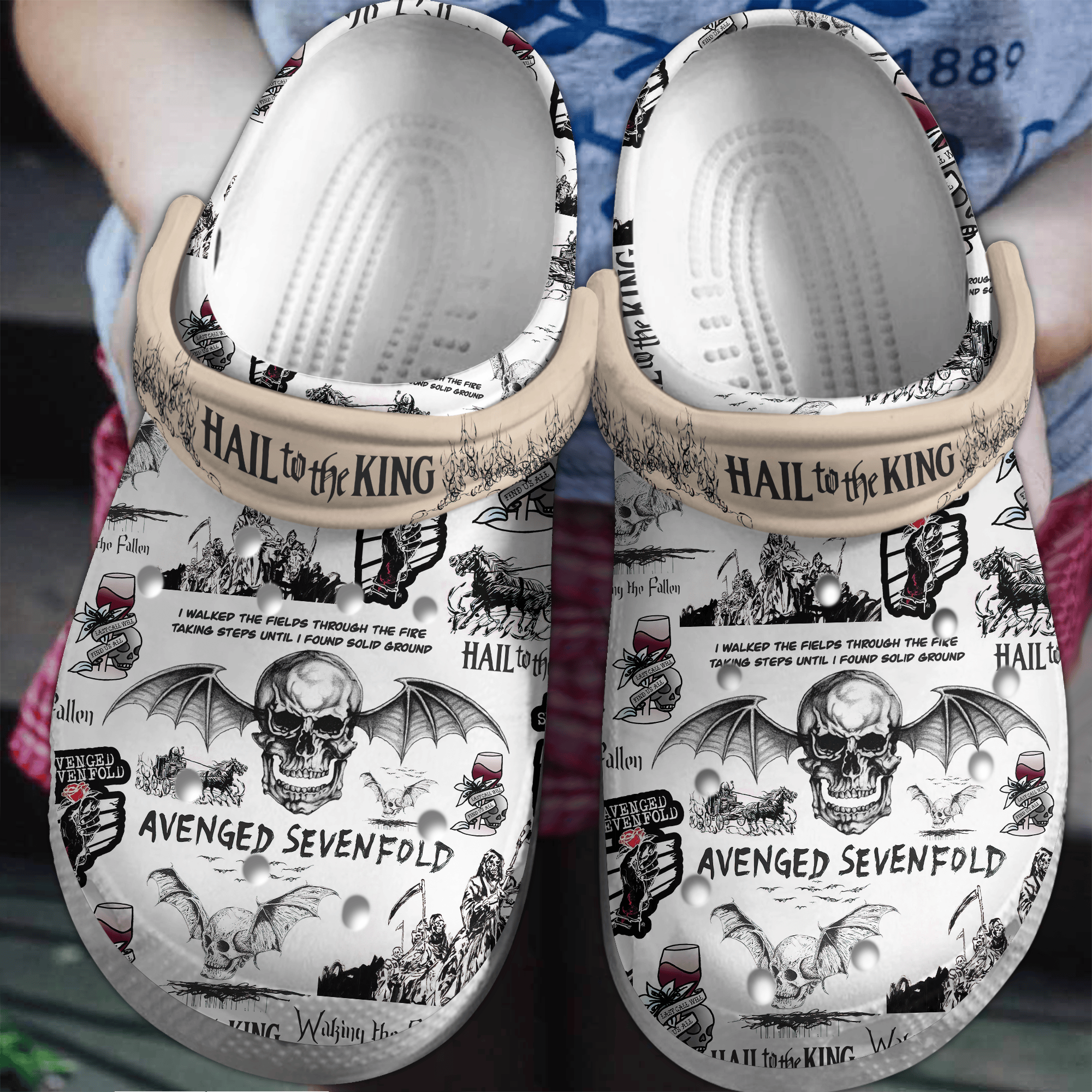 Footwearmerch Avenged Sevenfold Music Crocs Crocband Clogs Shoes Comfortable For Men Women and Kids