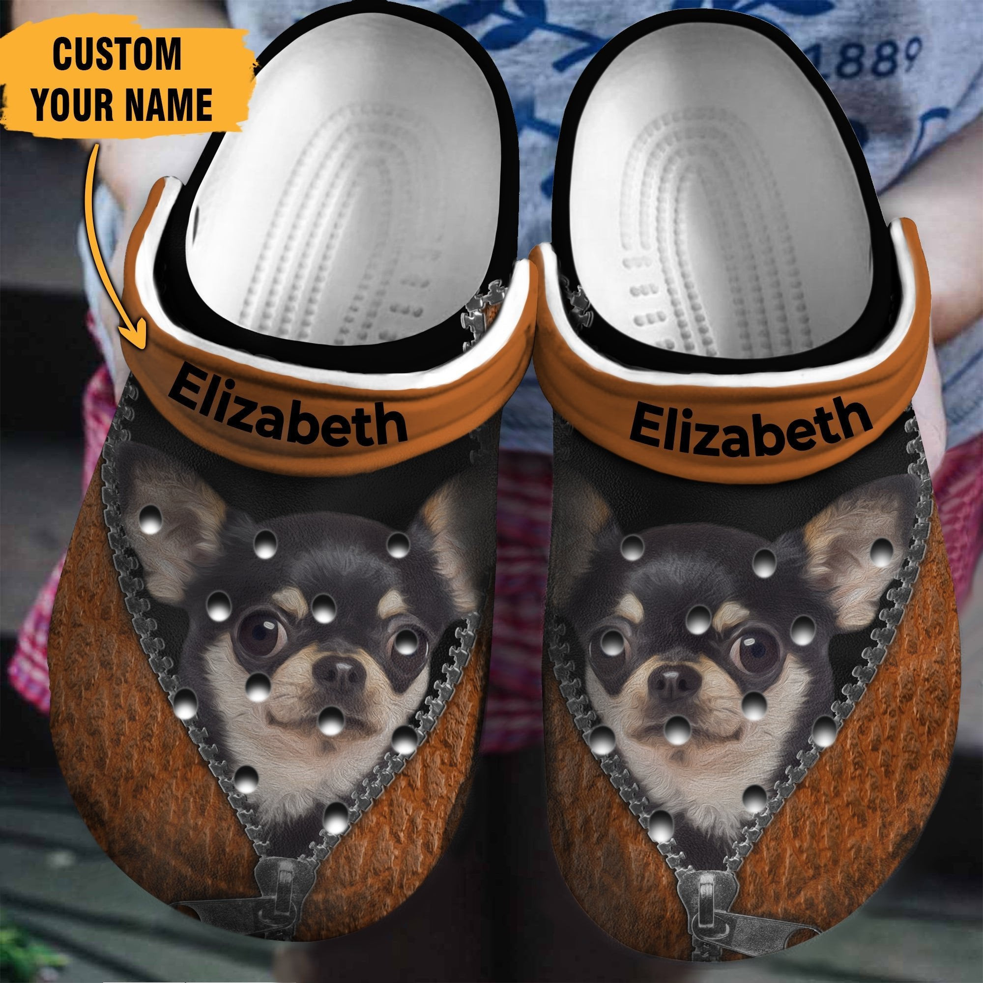 Footwearmerch Baby Chihuahua Personalized Shoes Clogs Gifts For Independence Day
