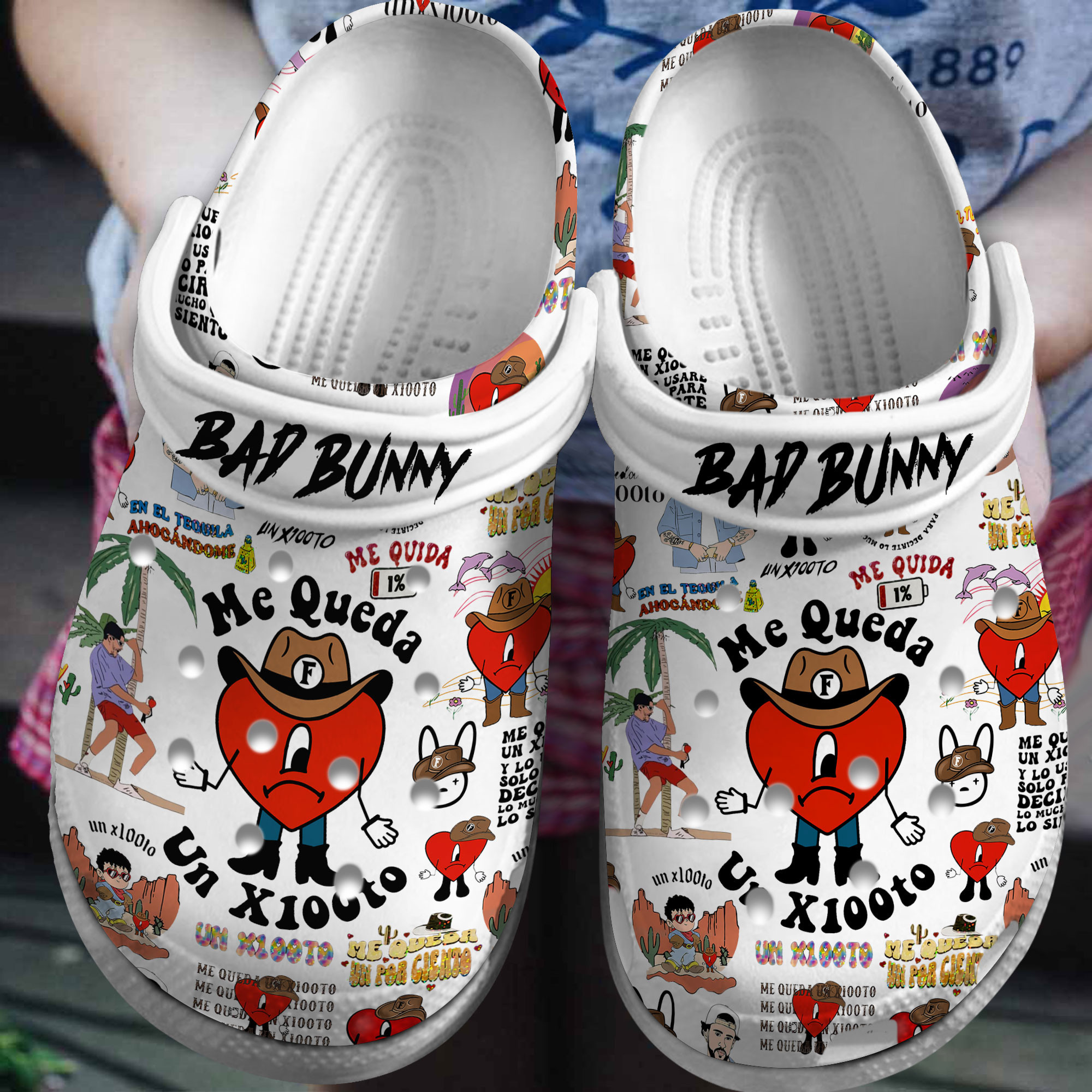 Footwearmerch Bad Bunny Music Crocs Crocband Clogs Shoes Comfortable For Men Women and Kids