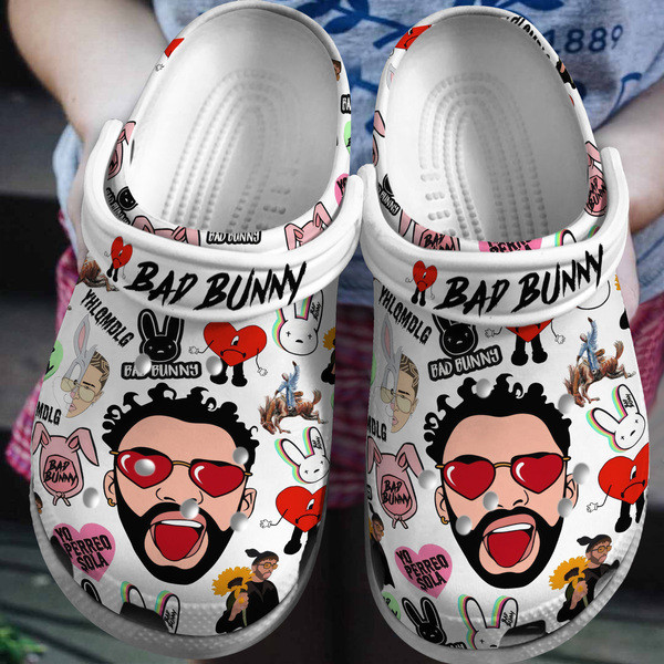 Footwearmerch Bad Bunny Music Crocs Crocband Clogs Shoes Comfortable For Men Women and Kids