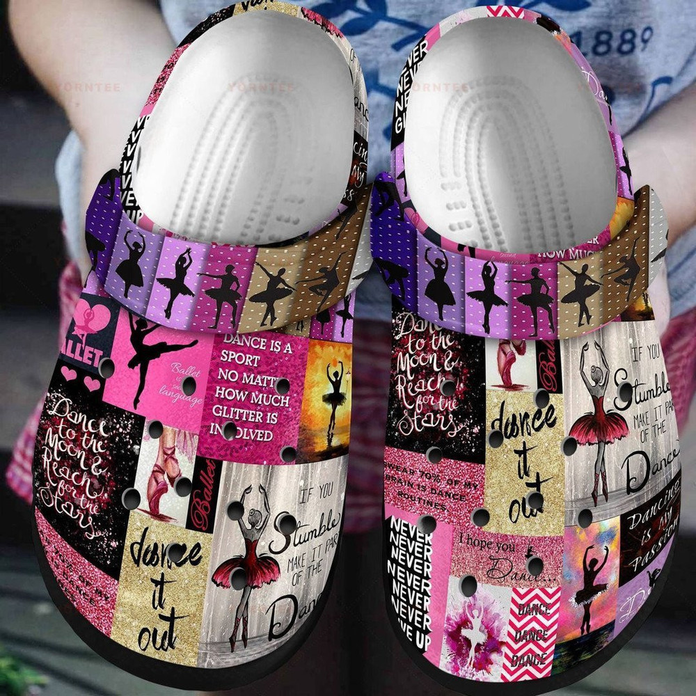 Footwearmerch Ballet Dance To The Moon Gift For Lover Rubber clog Shoes Comfy Footwear