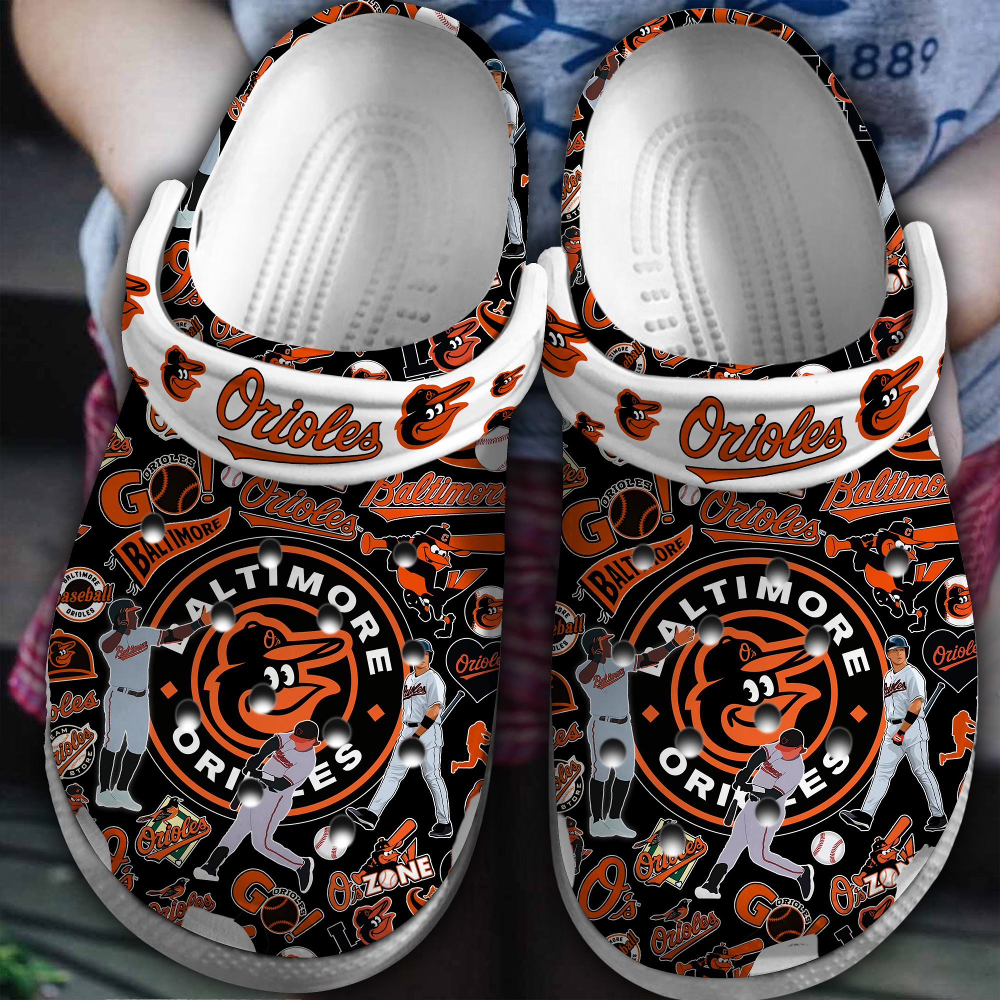 Footwearmerch Baltimore Orioles MLB Sport Crocs Crocband Clogs Shoes Comfortable For Men Women and Kids
