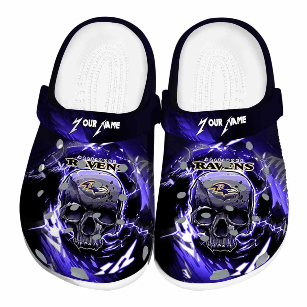 Footwearmerch Baltimore Ravens NFL Sport Crocs Crocband Clogs Shoes Comfortable For Men Women and Kids