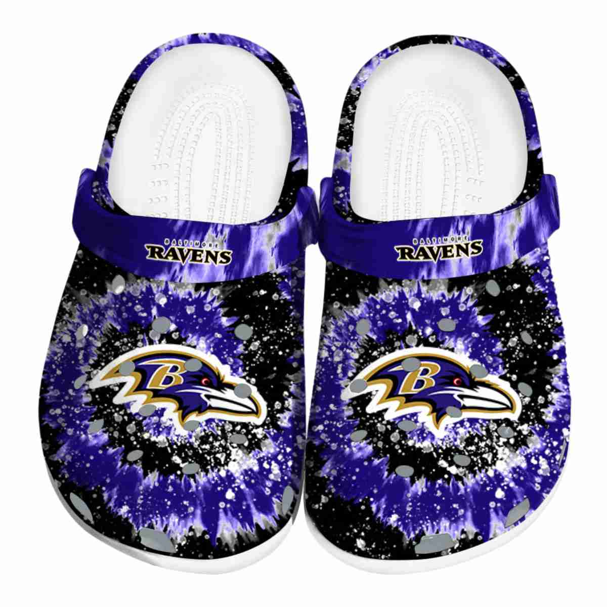 Footwearmerch Baltimore Ravens NFL Sport Crocs Crocband Clogs Shoes Comfortable For Men Women and Kids