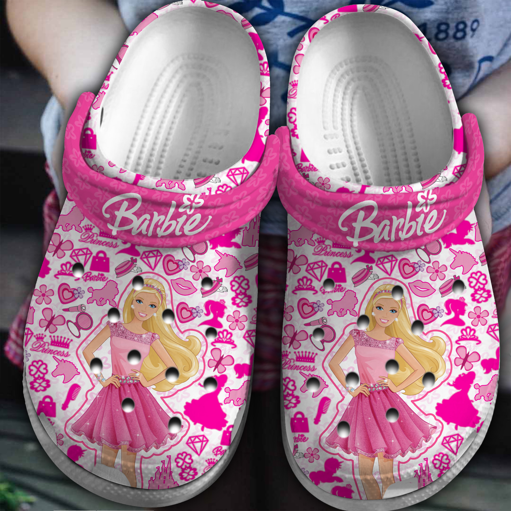 Footwearmerch Barbie Movie Crocs Crocband Clogs Shoes Comfortable For Men Women and Kids