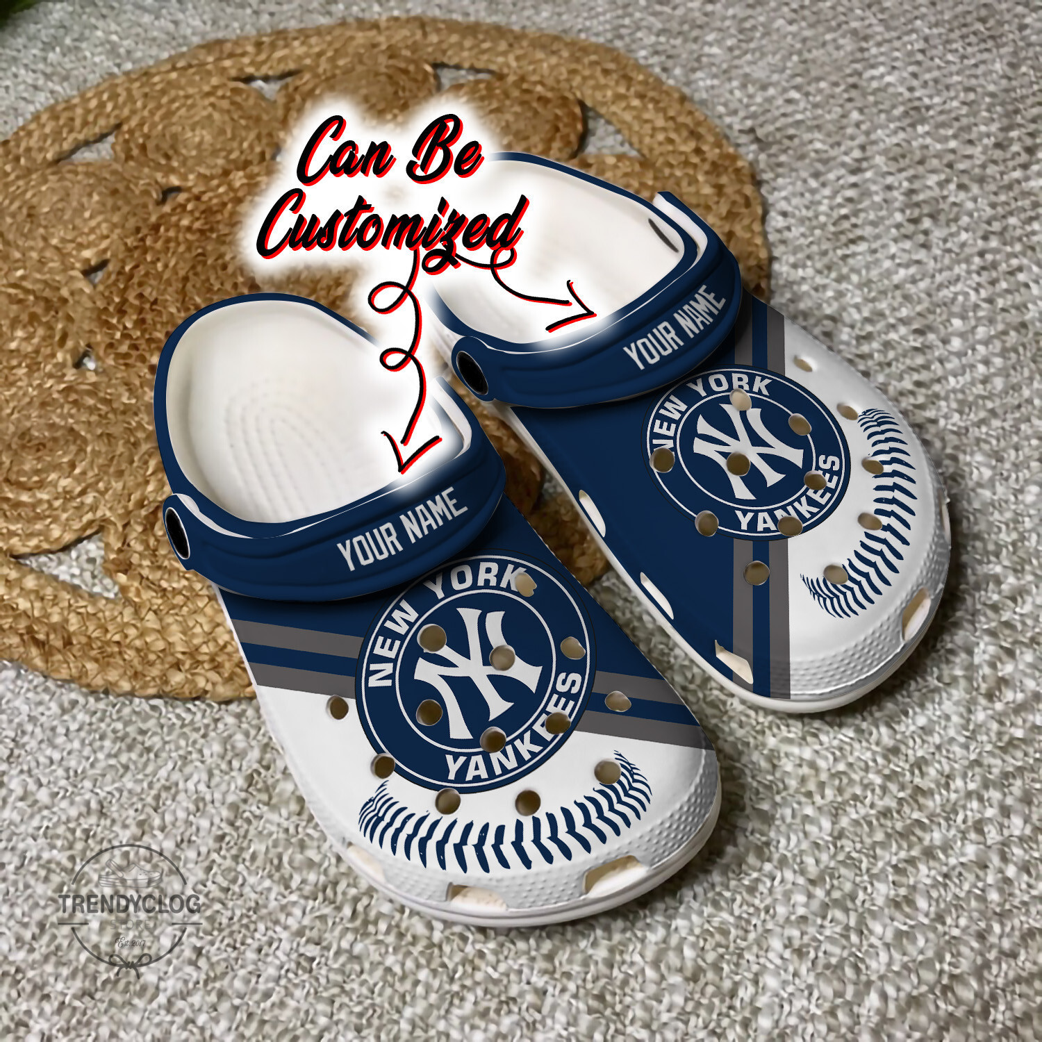 Footwearmerch Baseball NY Yankees Personalized Baseball Logo Team Clog Shoes