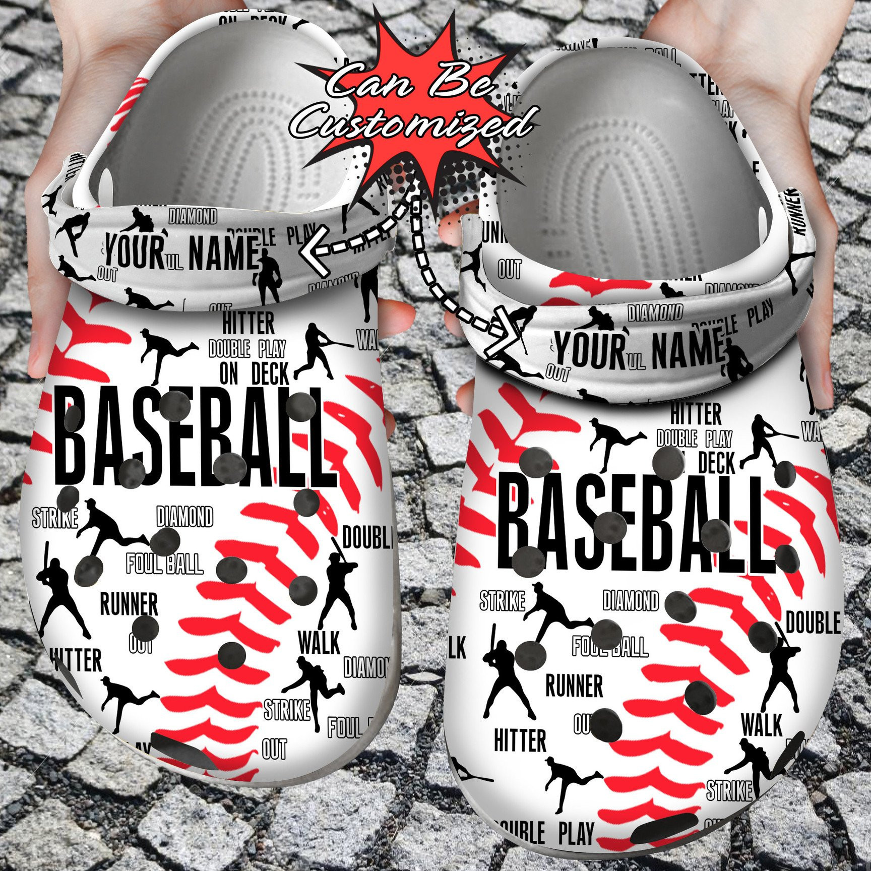 Footwearmerch Baseball Pattern clog Shoes Baseball