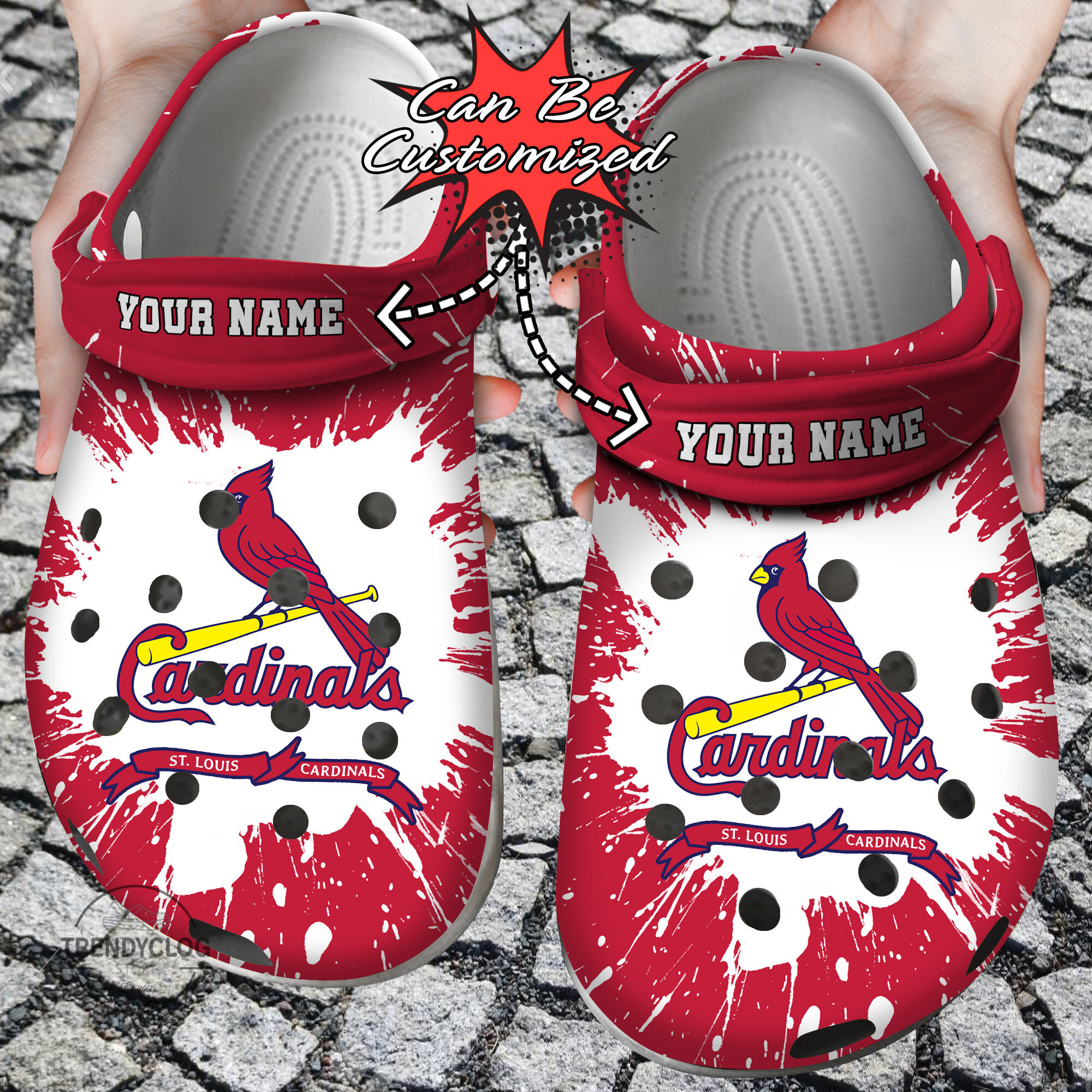 Footwearmerch Baseball Personalized StL Cardinals Team Clog Shoes
