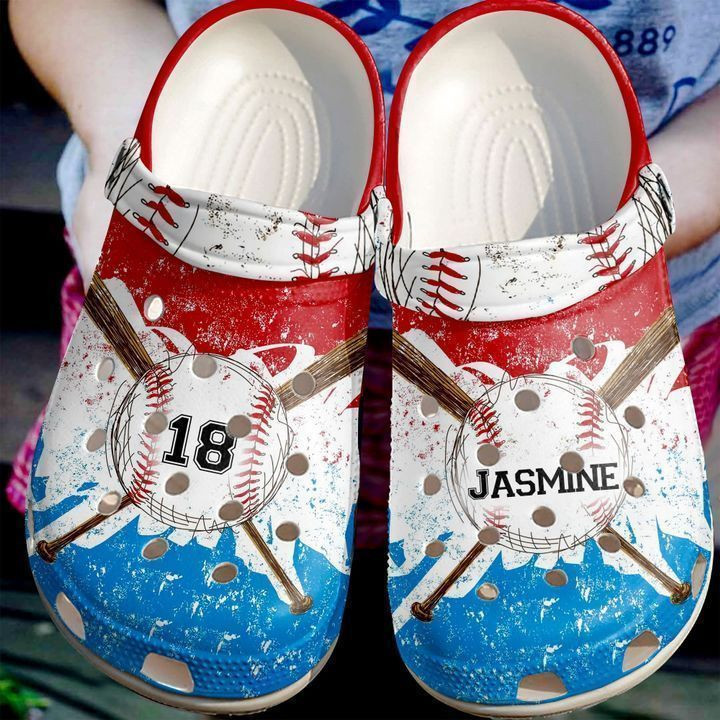 Footwearmerch Baseball Personalized Watercolor Classic Clogs Shoes