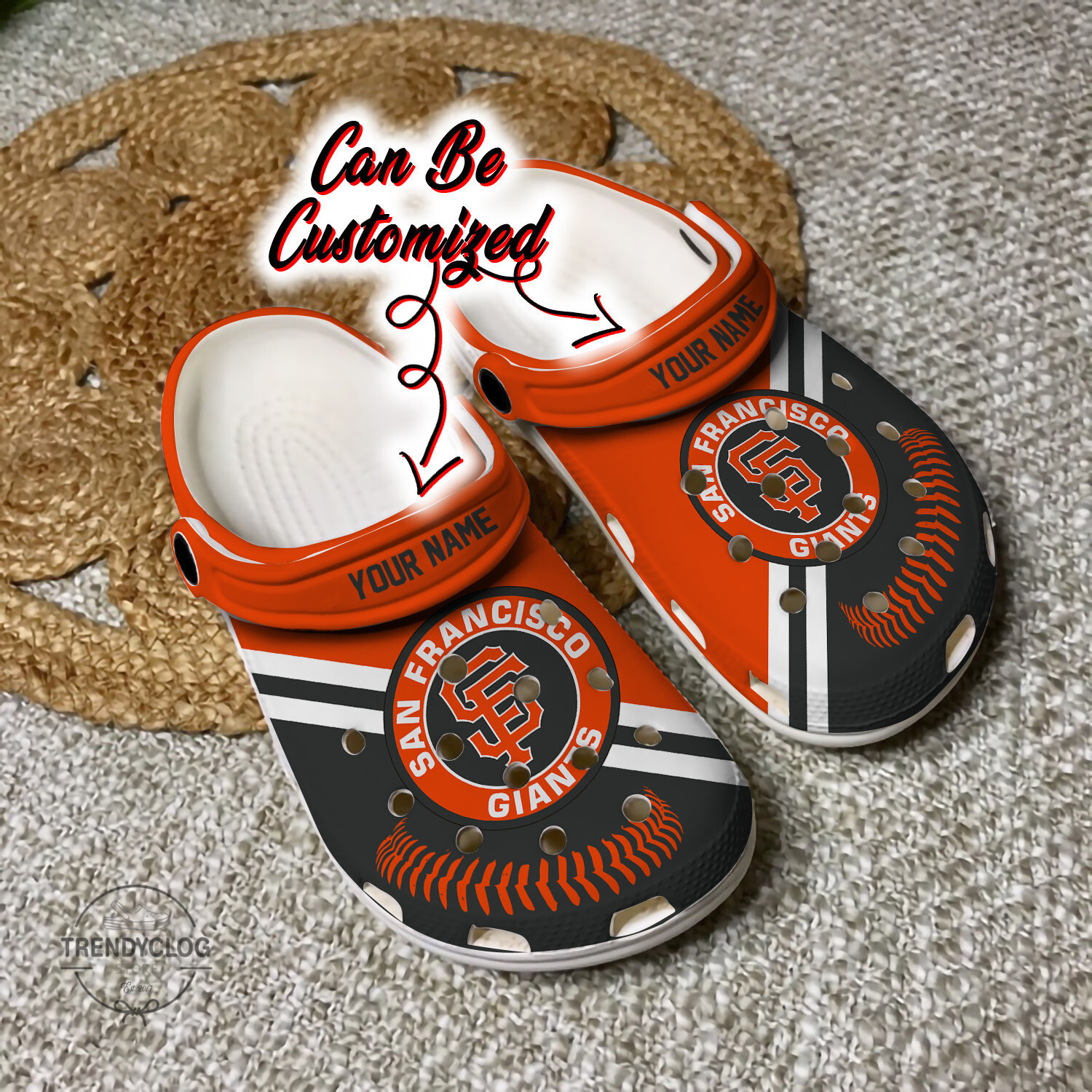 Footwearmerch Baseball SF Giants Personalized Baseball Logo Team Clog Shoes