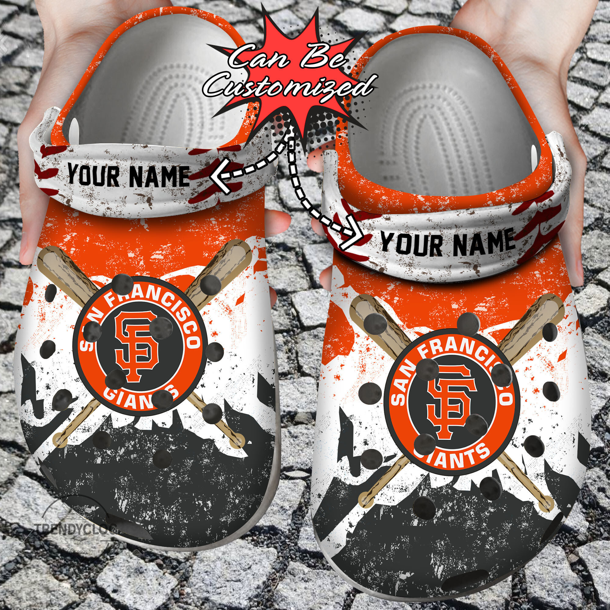 Footwearmerch Baseball SF Giants Personalized Watercolor New Clog Shoes