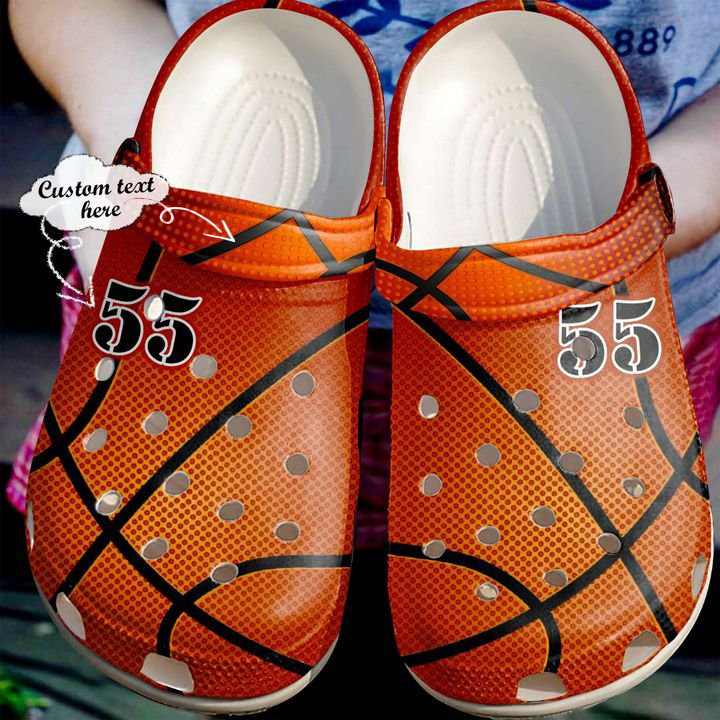 Footwearmerch Basketball - Basketball Personalized Leather Texture Clog Shoes For Men And Women