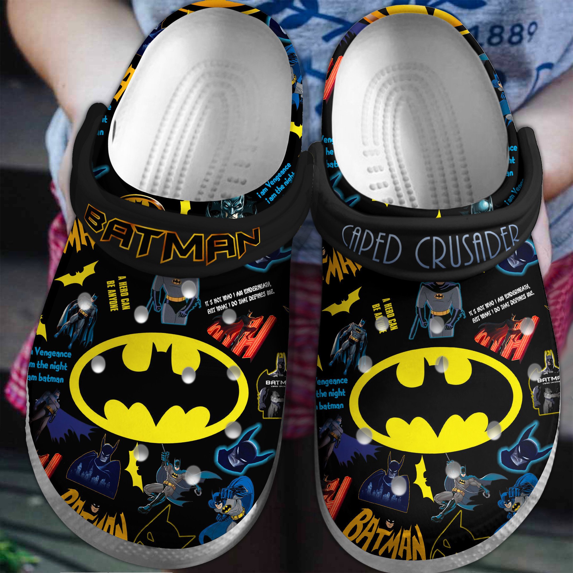 Footwearmerch Batman Movie Crocs Crocband Clogs Shoes Comfortable For Men Women and Kids