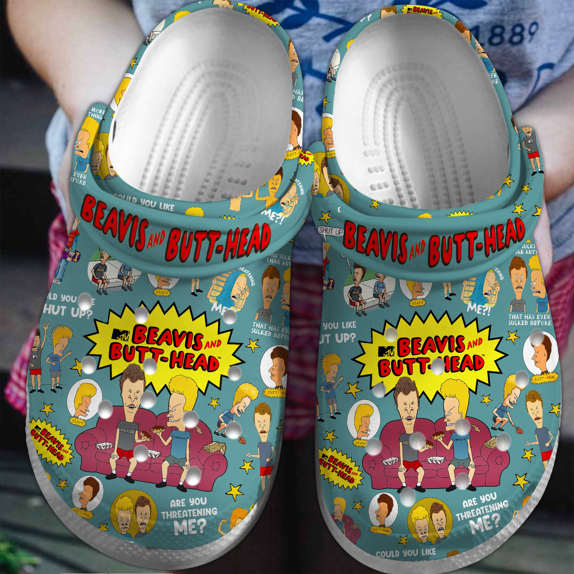 Footwearmerch Beavis And Butt Head TV Series Crocs Crocband Clogs Shoes Comfortable For Men Women and Kids
