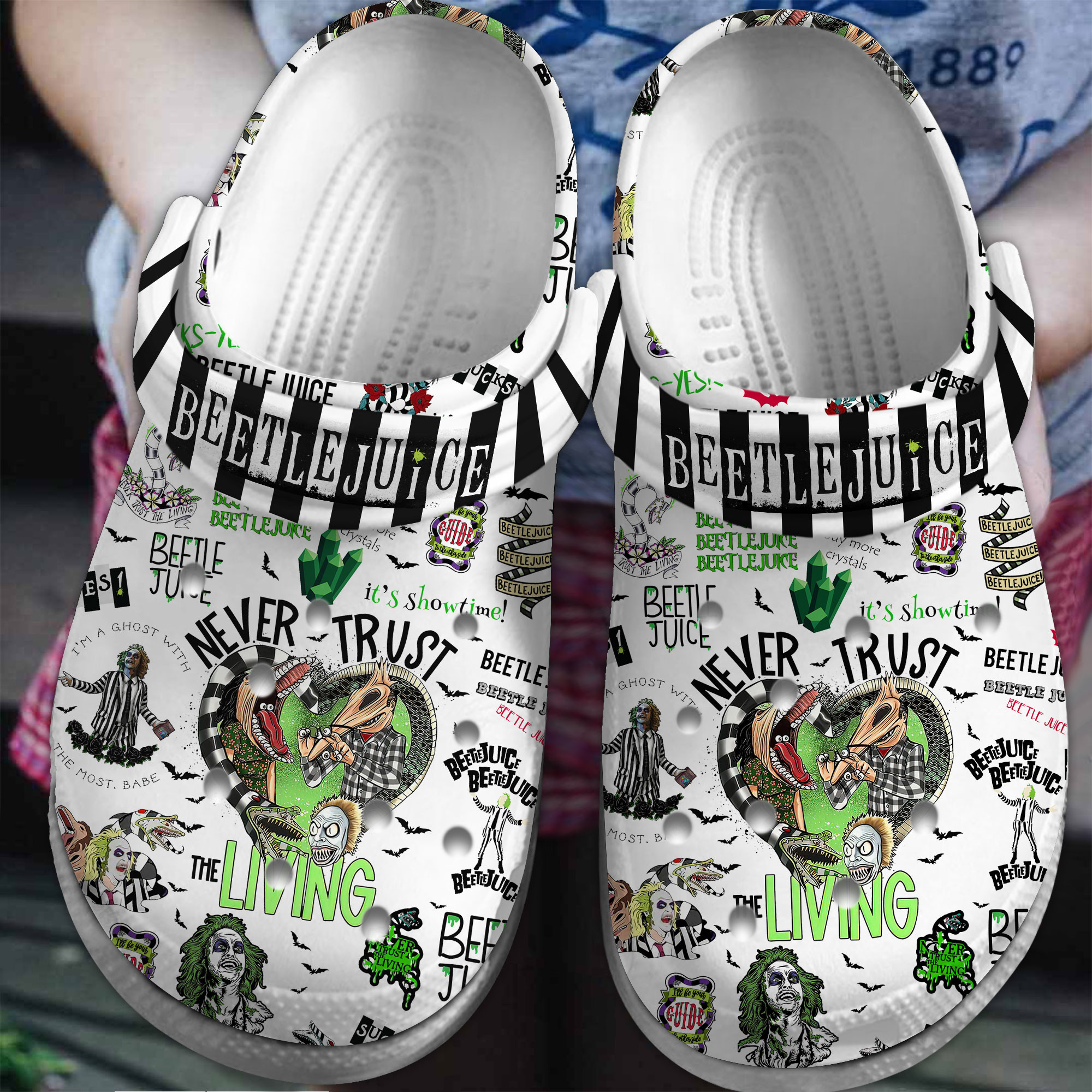 Footwearmerch Beetlejuice Movie Crocs Crocband Clogs Shoes Comfortable For Men Women and Kids
