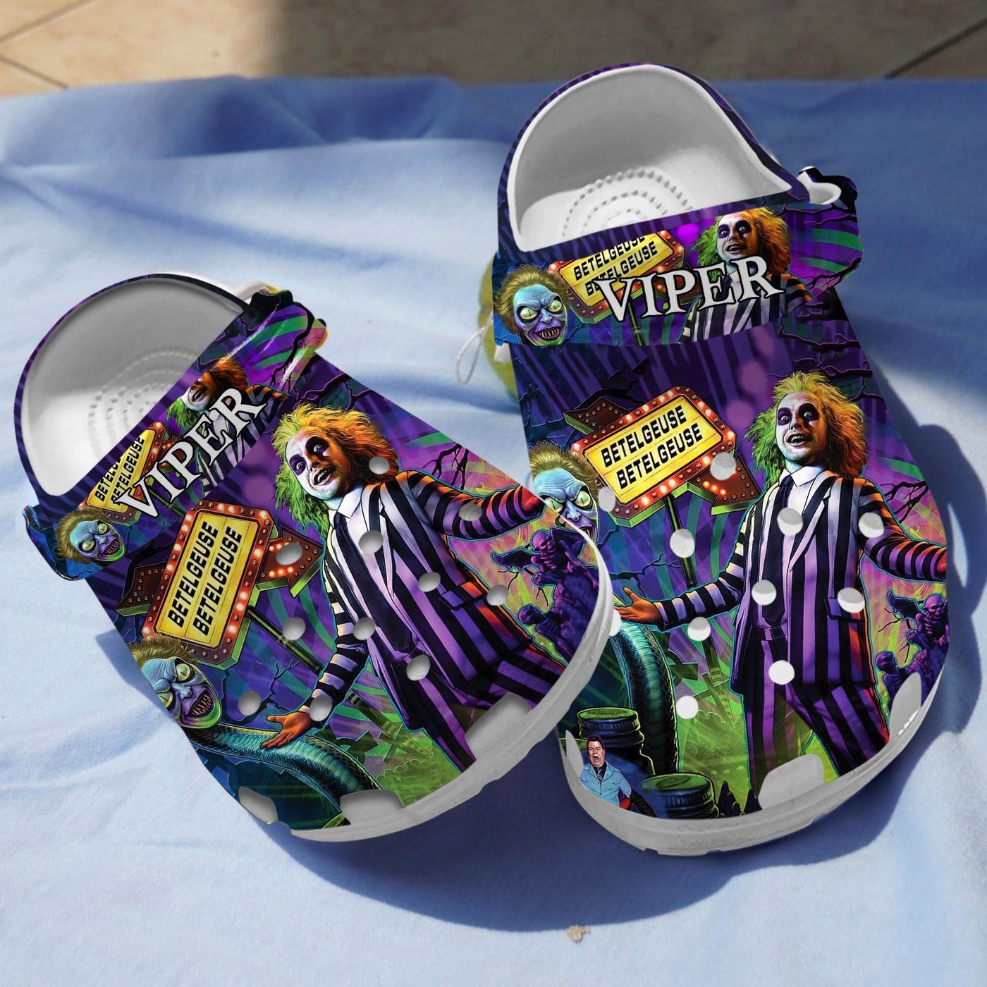 Footwearmerch Beetlejuice Movie Crocs Crocband Clogs Shoes Comfortable For Men Women and Kids