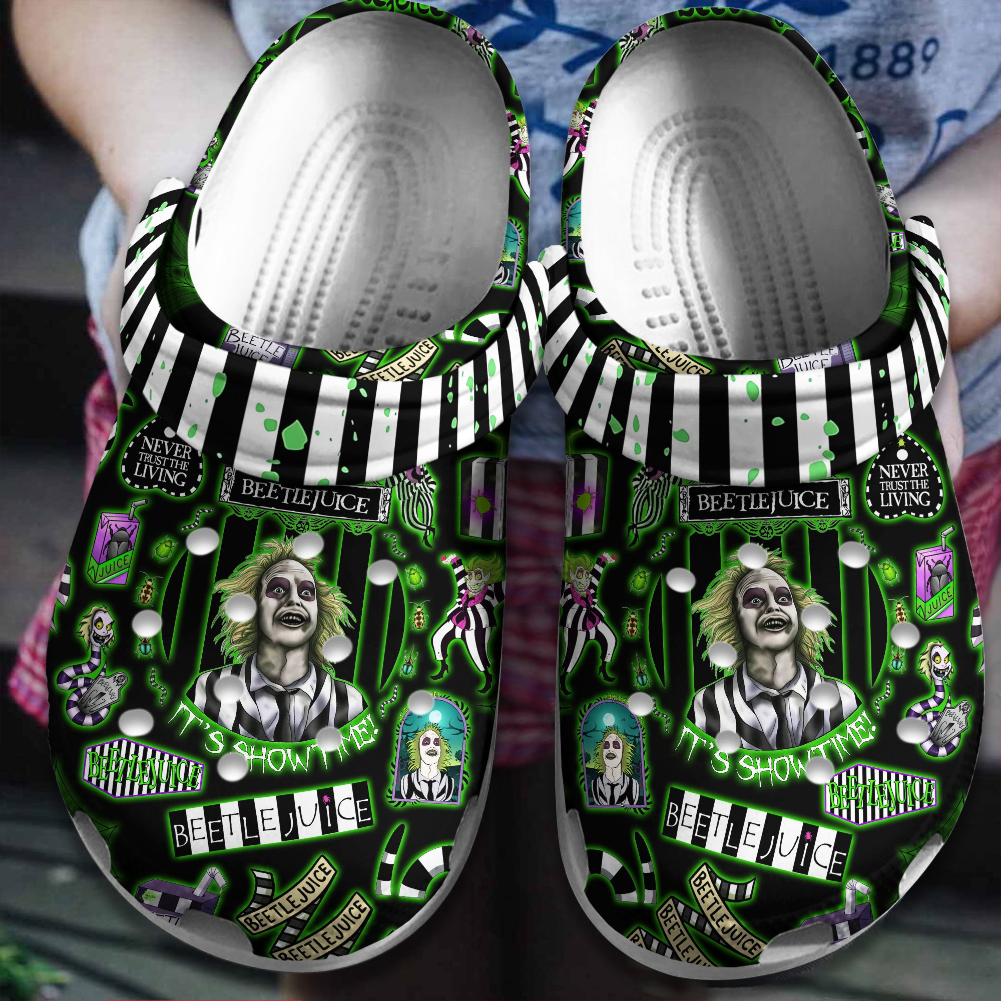 Footwearmerch Beetlejuice Movie Crocs Crocband Clogs Shoes Comfortable For Men Women and Kids