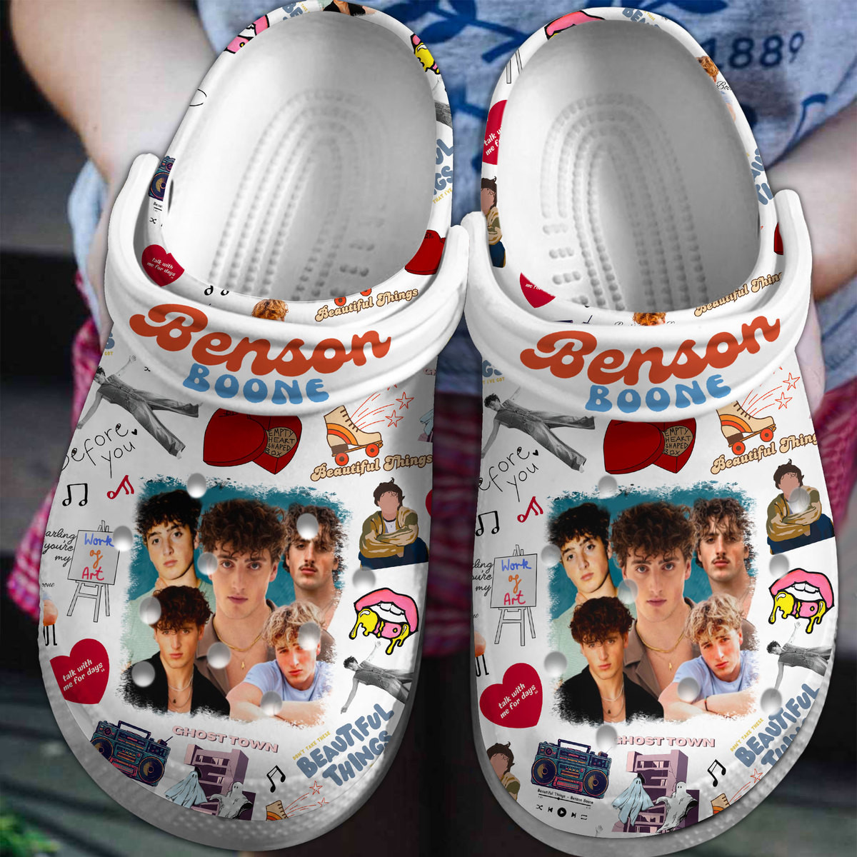 Footwearmerch Benson Boone Music Crocs Crocband Clogs Shoes Comfortable For Men Women and Kids