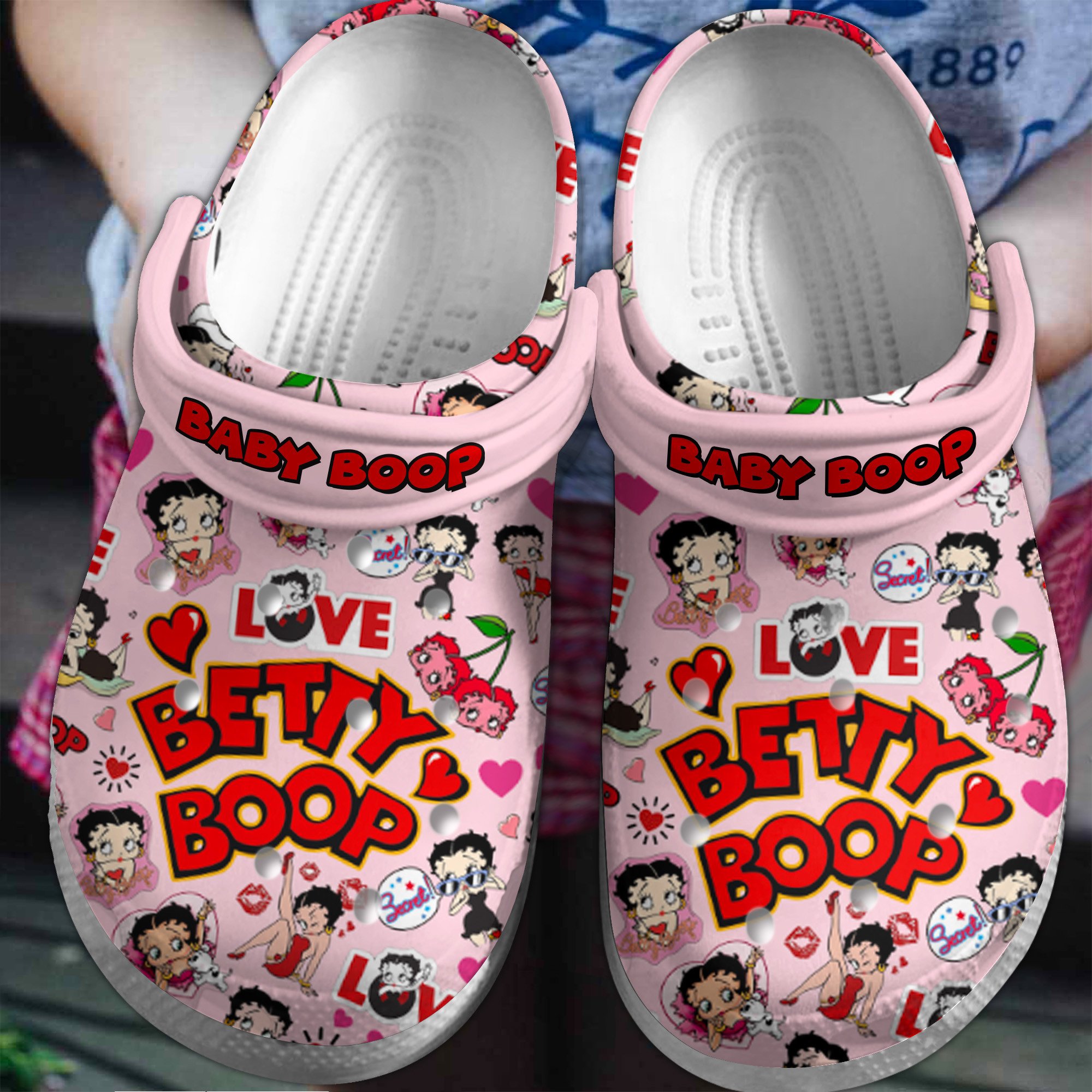 Footwearmerch Betty Boop Cartoon Crocs Crocband Clogs Shoes Comfortable For Men Women and Kids