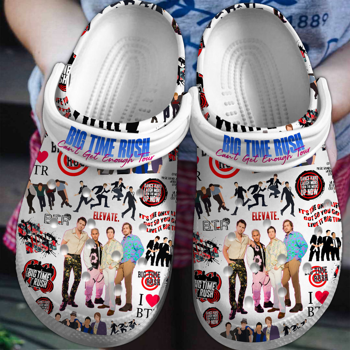 Footwearmerch Big Time Rush Band Music Premium Crocs Crocband Clogs Shoes Comfortable For Men Women and Kids
