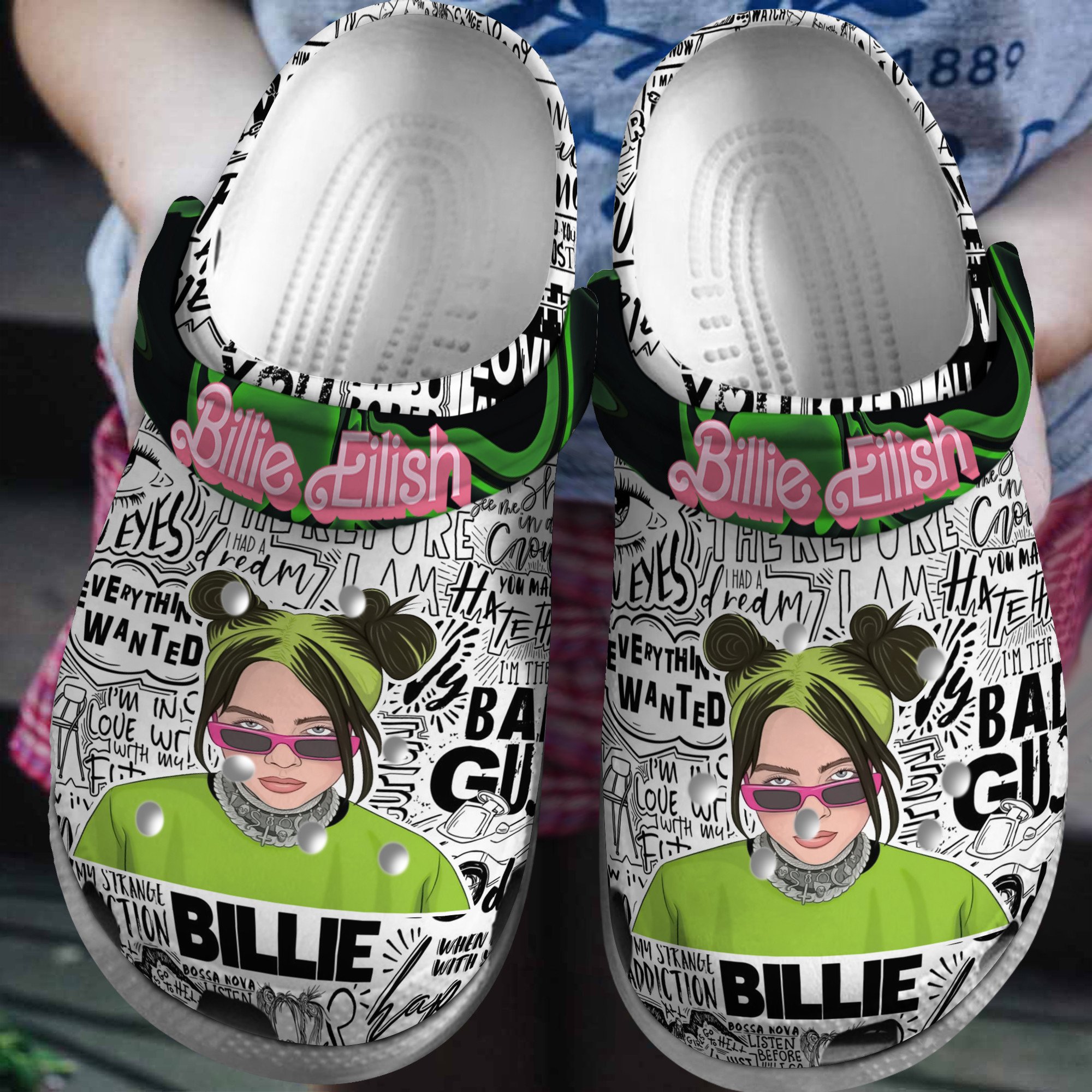 Footwearmerch Billie Eilish Music Crocs Crocband Clogs Shoes Comfortable For Men Women and Kids
