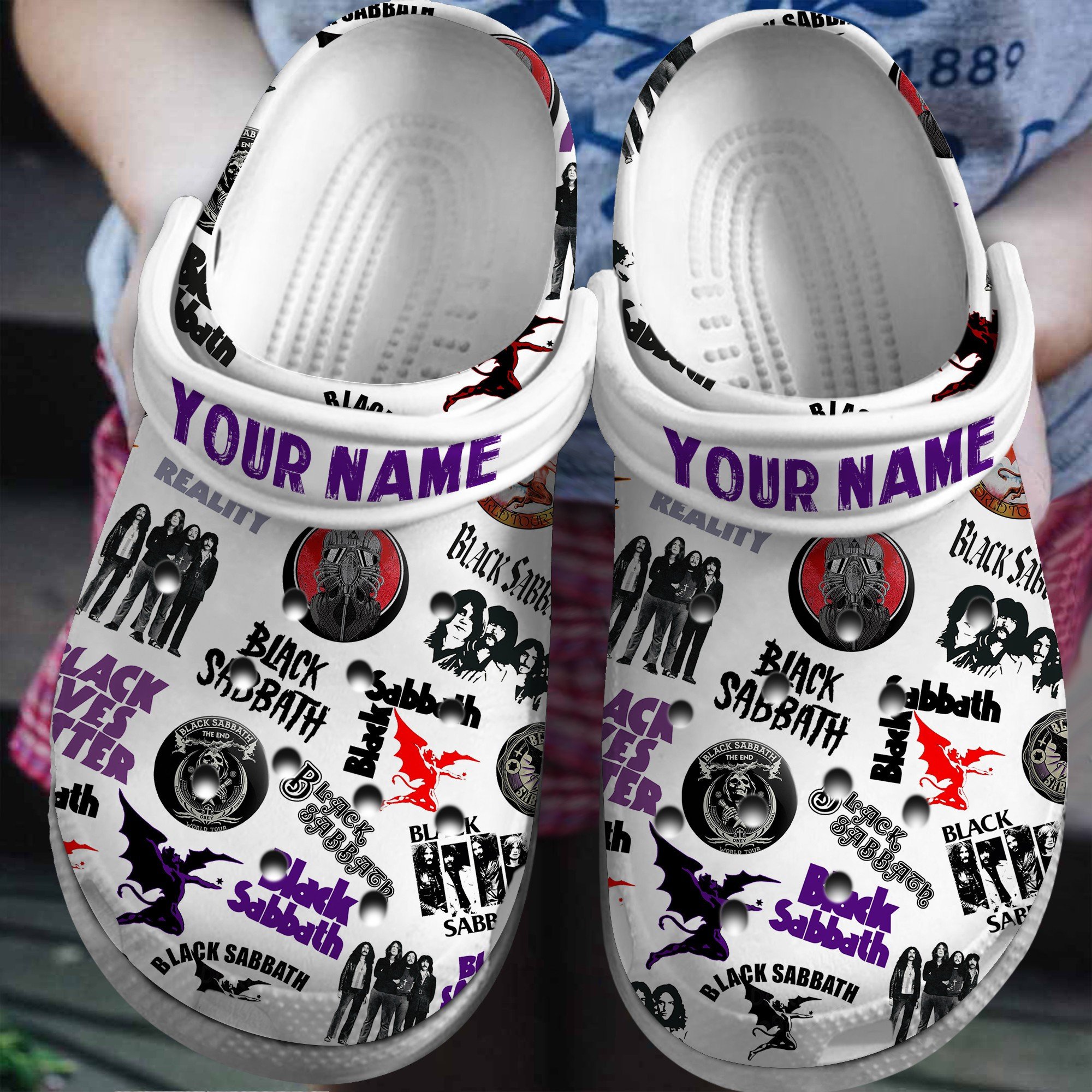 Footwearmerch Black Sabbath Music Band Crocs Crocband Clogs Shoes Comfortable For Men Women and Kids