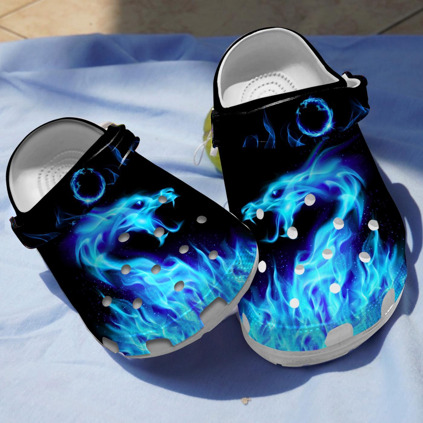 Footwearmerch Blue Dragon Slippers Crocs Crocband Clogs Shoes Comfortable For Men Women and Kids