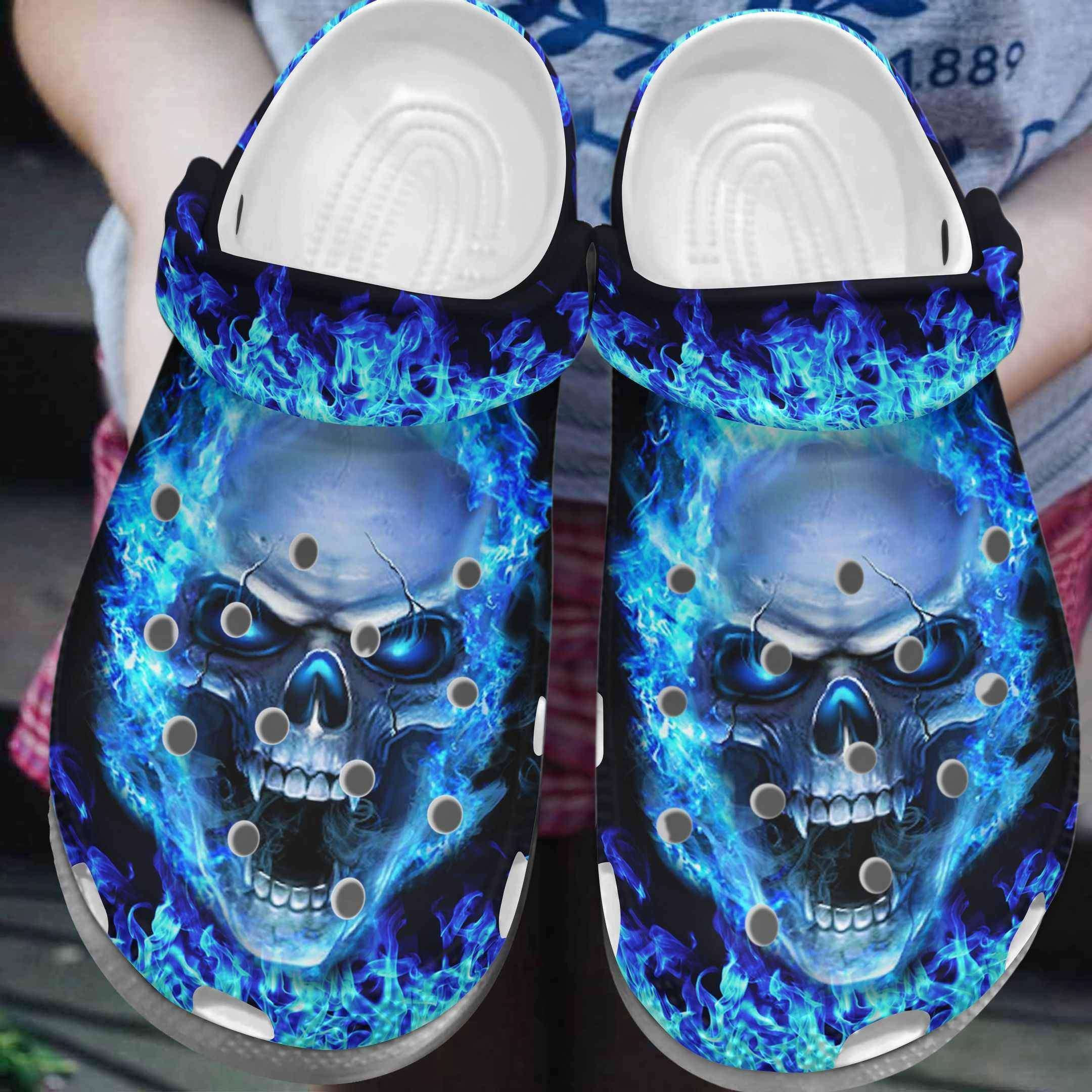 Footwearmerch Blue Fire Classic Clogs Shoes
